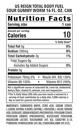 Miniatura 2 de Reign Total Body Fuel, Gusano de gomita ácida, bebida para fitness y rendimiento, 16 onzas líquidas (paquete de 12)