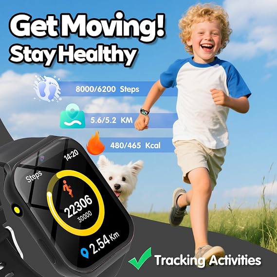 Smart Watch for Kids, Kids Watch with 18 Puzzle Games Sleep 1.83 HD Touch | Pedometer DIY Dial Alarm Clock Timer Stopwatch Calendar Flashlight No APP/Phone, 12/24 hr Gift for Kid Christmas Birthday