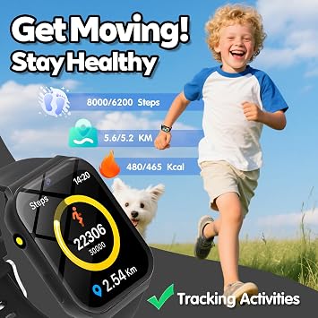 Smart Watch for Kids, Kids Watch with 18 Puzzle Games Sleep 1.83 HD Touch | Pedometer DIY Dial Alarm Clock Timer Stopwatch Calendar Flashlight No APP/Phone, 12/24 hr Gift for Kid Christmas Birthday