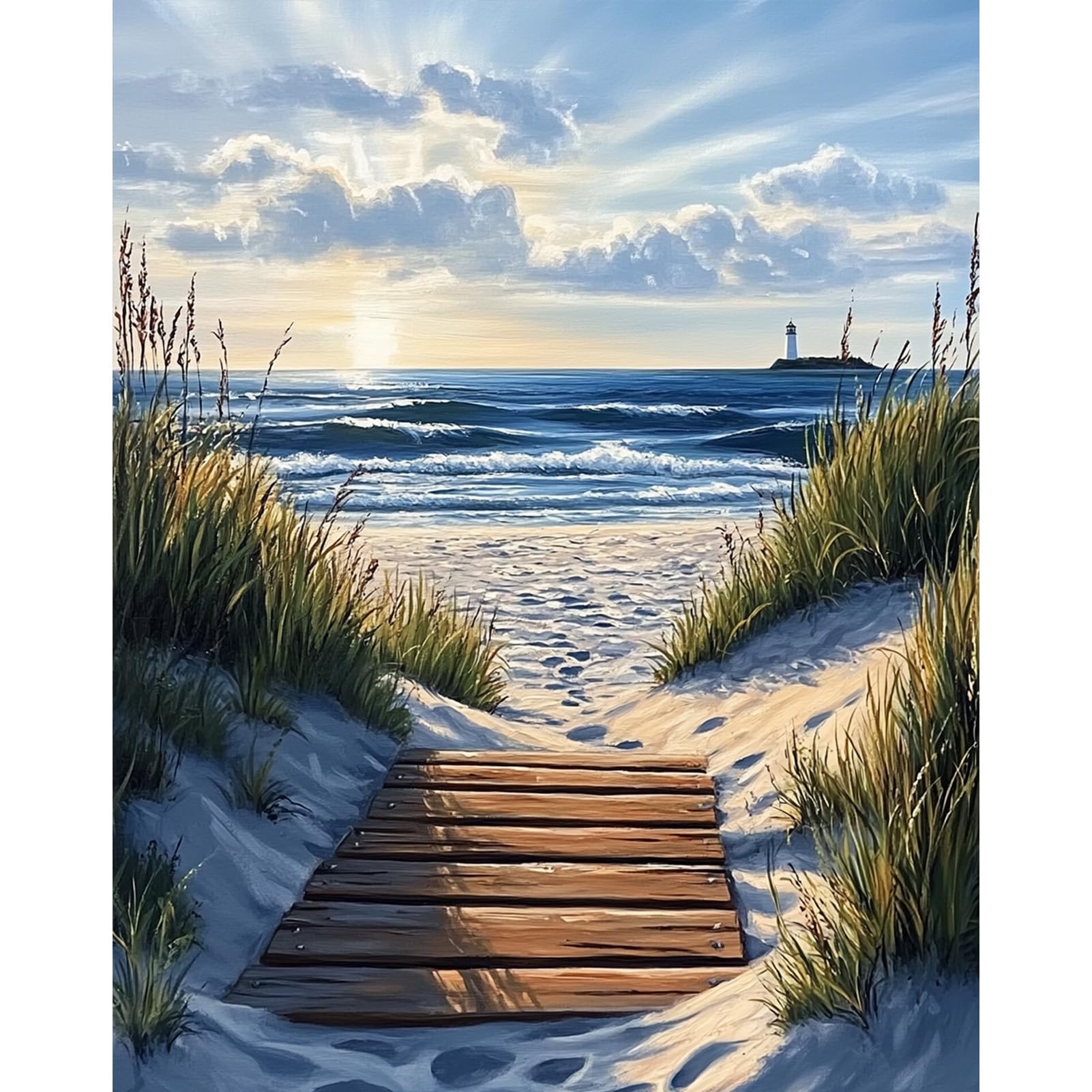 AALBLAC Paint By Numbers Kit For Adults - Scenery Paint By Numbers On Canvas For Beginners, DIY Acrylic Simple Landscape Paint By Number For Gift Home Wall Decor 16x20 Inch