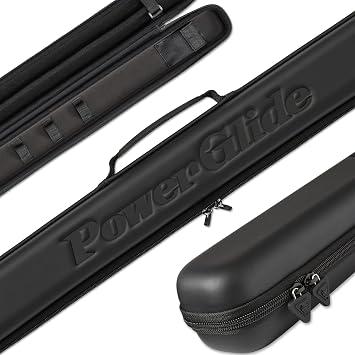 PowerGlide Snooker Pool or Billiard Cue Case | Svartur | Modern Design Soft Touch EVA | Handle & Shoulder Strap | Protective Foam Interior | Accessory Pockets | to Fit 2-Piece Cue