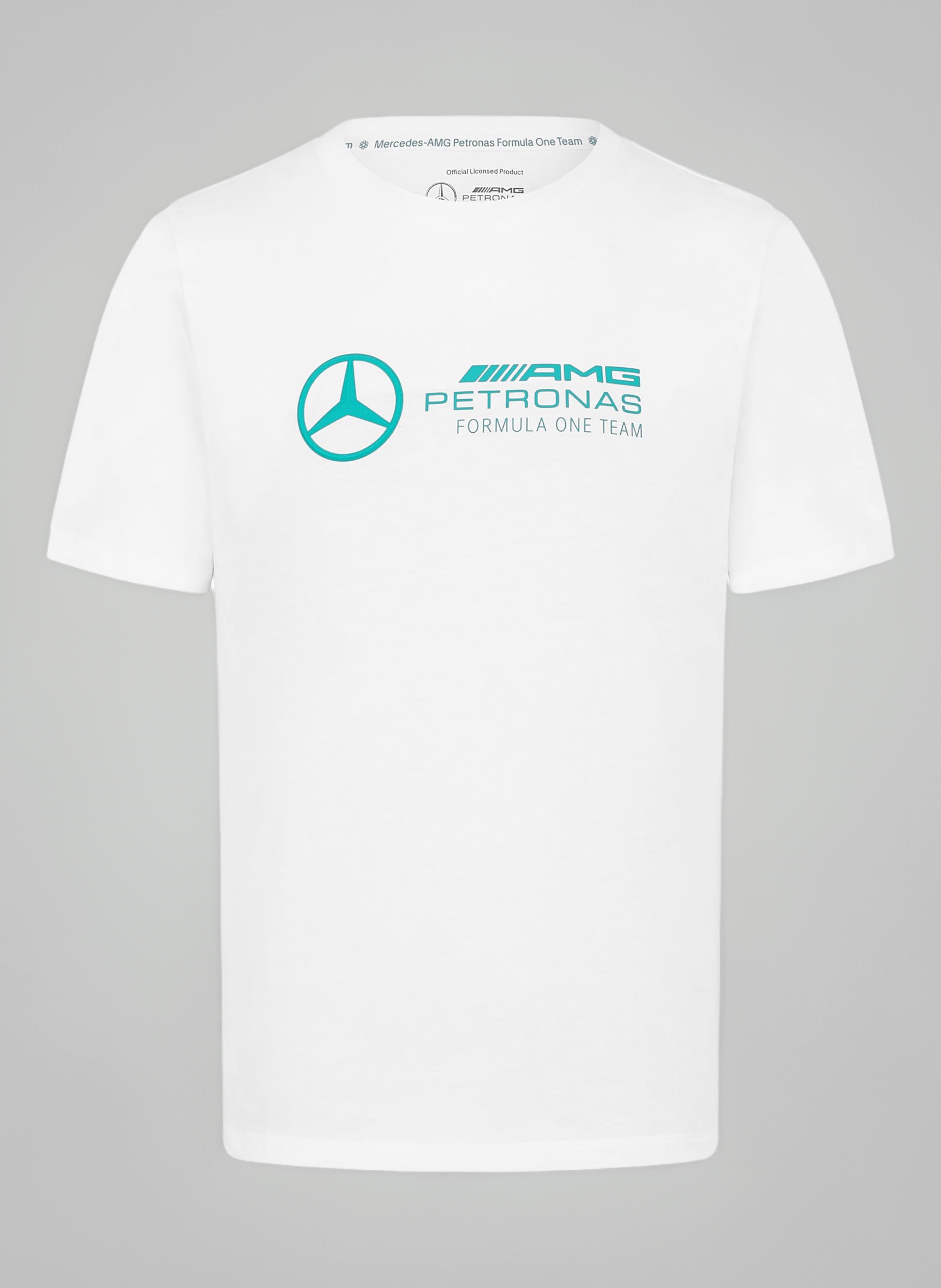 Mercedes AMG Petronas F1 Men's Tshirt with Large 3D Team Logo Execution - White - Size: S