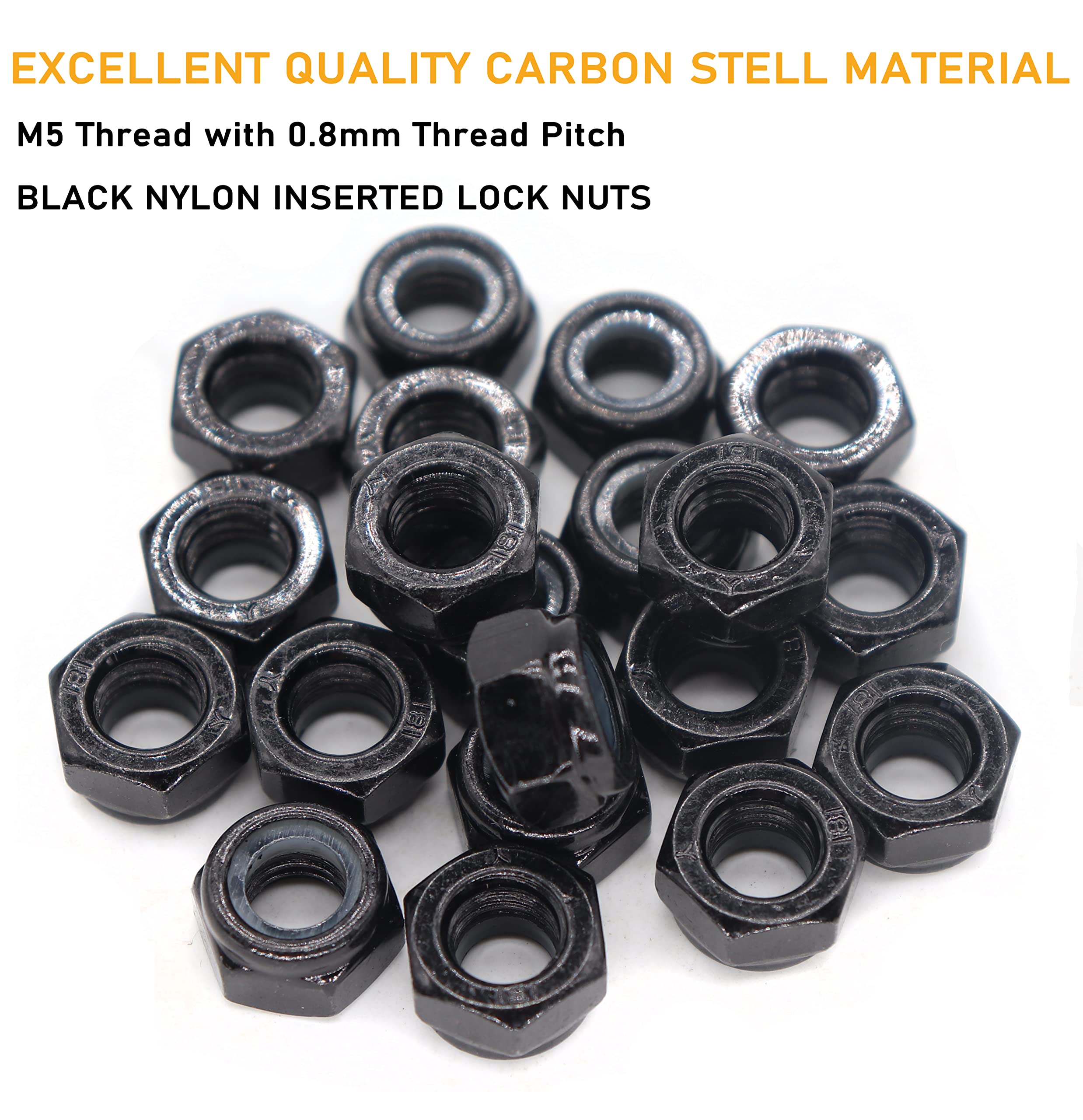 Amazon.com: binifiMux 50Pcs M5 X 0.8MM Black Zinc Plated Nylon