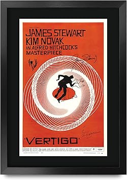 HWC Trading FR A3 Vertigo James Stewart Los Regalos Imprimieron El Cartel Firmaron La Imagen Del Autógrafo Para Los Fans De La Memorabilia De La Película - A3 Framed