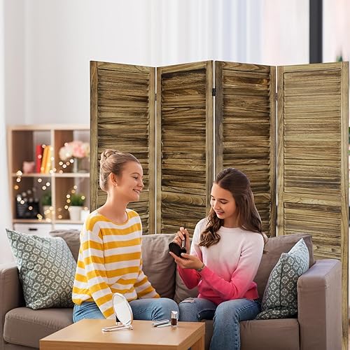 Miniatura 7 de Babion Divisores de habitación de 4 paneles, separadores de habitación de madera, separadores de habitación portátiles y pantallas de privacidad