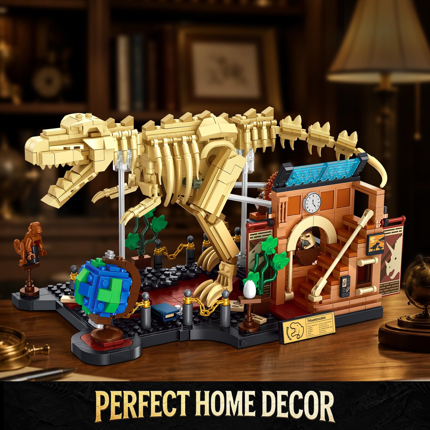 INSOON Juego de construcción mecánico de esqueleto de dinosaurio T-Rex, 927 piezas, modelo de exhibición de museo fósil tiranosaurio Rex, bloques de construcción móviles para decoración de oficina en