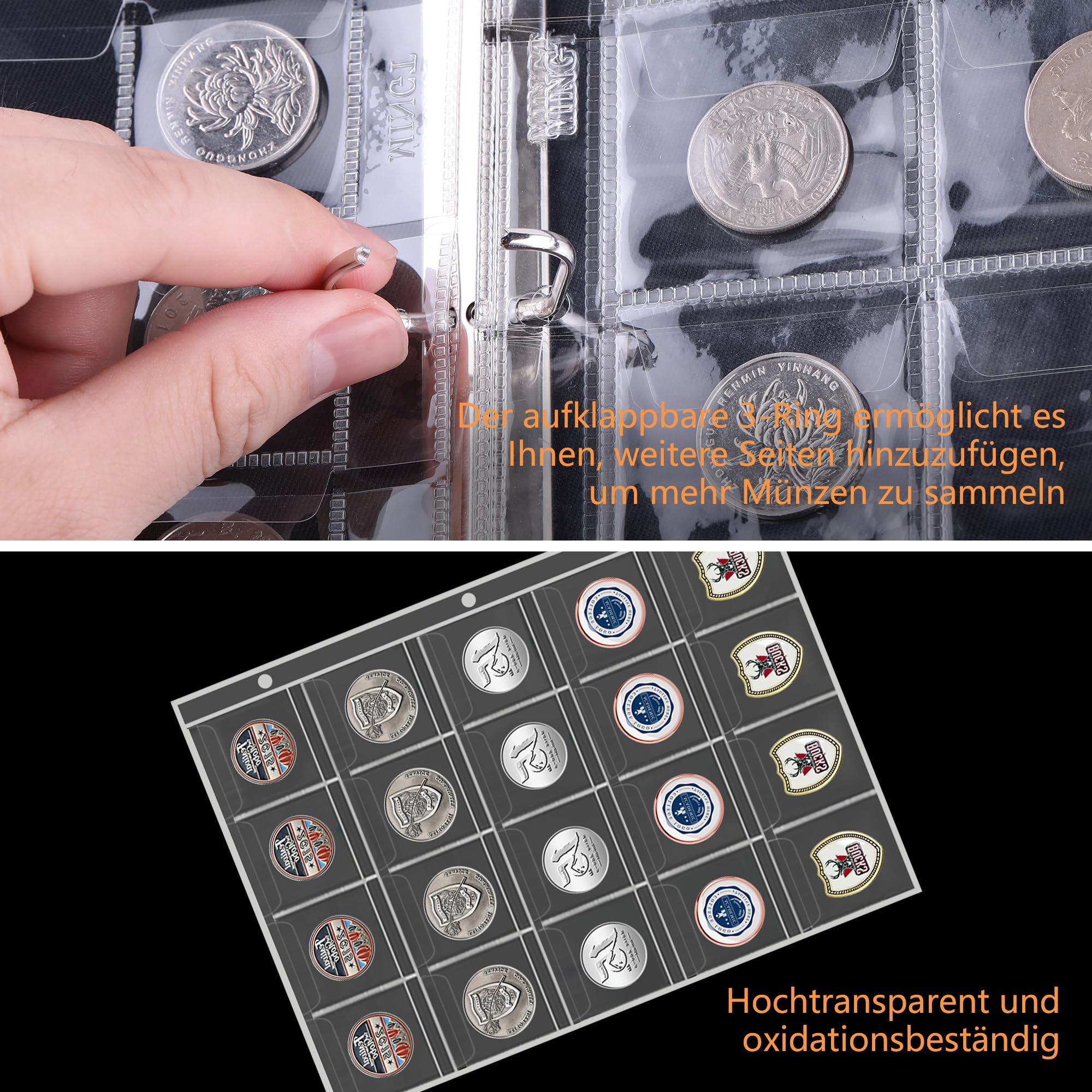 MUROAD Album de Collection pour 240 Pièces de Monnaie, Convient pour Diamètre Inférieur à 3cm MUROAD Album de Collection pour 240 Pièces de Monnaie, Convient pour Diamètre Inférieur à 3cm