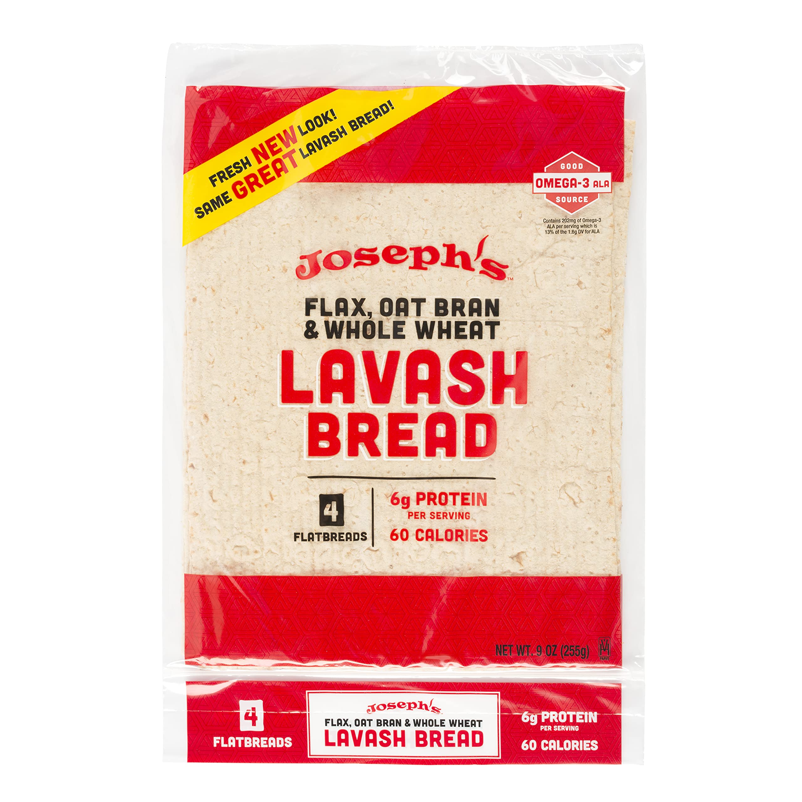 Joseph's Lavash Bread Flax Oat Bran & Whole Wheat Reduced Carb 4