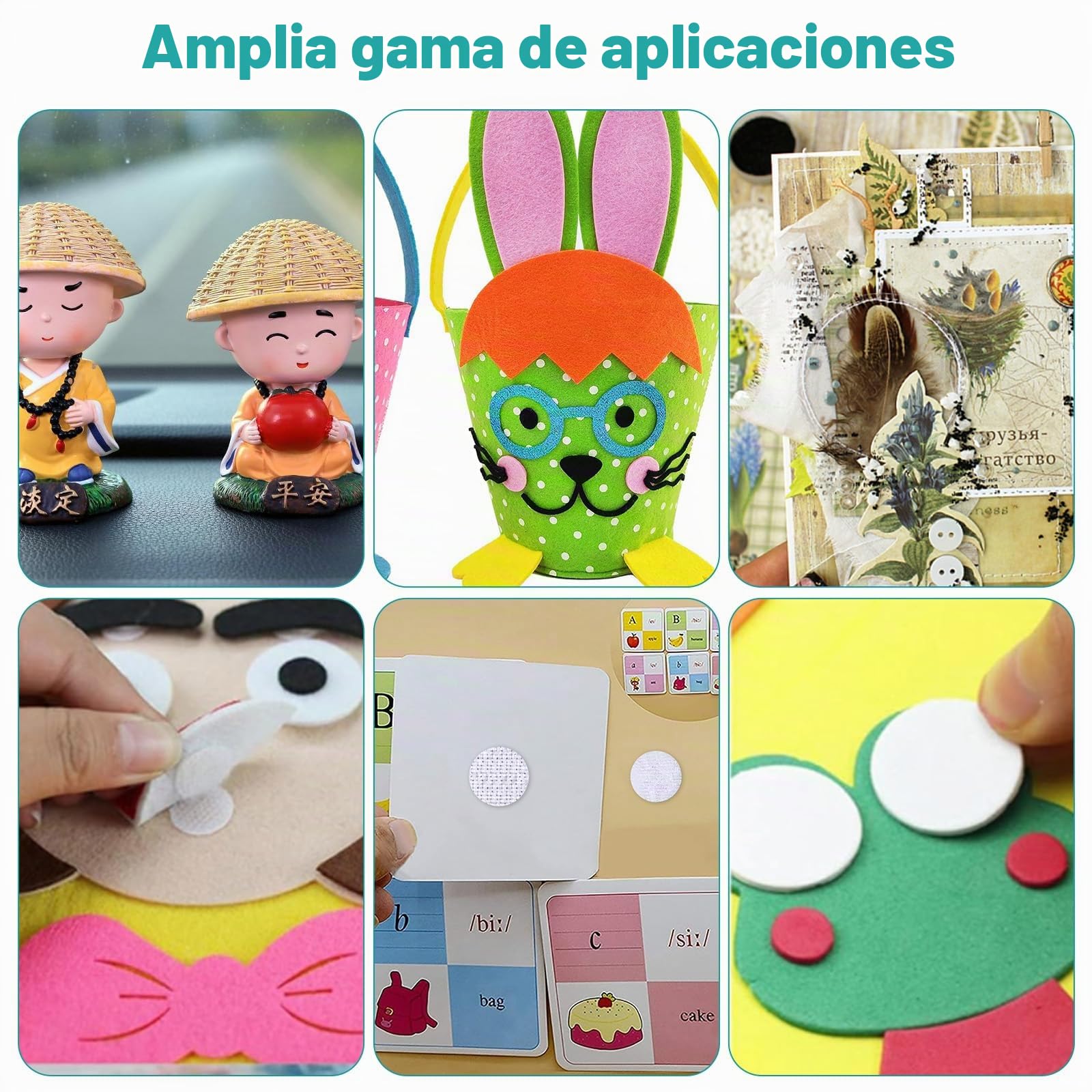 Vinabo 1080 Piezas de Pegatinas Redondas para Rayar, 540 Pares de Ganchos y Bucles Autoadhesivos con Puntos para Rayar de 10 mm, Puntos para Rayar Autoadhesivos para Bricolaje, Manualidades, etc