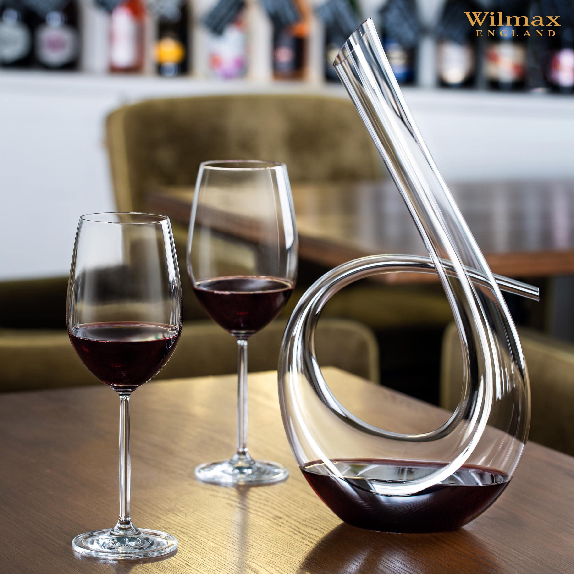 Wilmax Rotwein-Dekanter | 1000 ml | Wein-Karaffe aus Glas | Wein-dekantierer | Weinkaraffe | Dekantierkaraffe | Weindekantierer | Glaskaraffe | Weißweingläser |