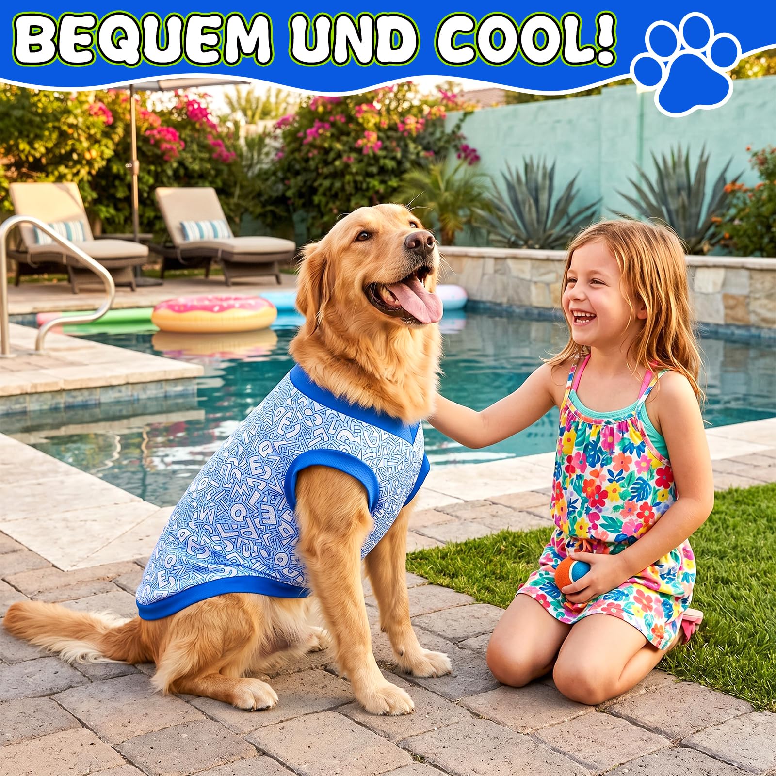 Kühlweste für Hunde, Atmungsaktiv Hundekühlweste Sommer, Soft Kühlmantel für Hunde,Cool und Bequem Hundeshirt, Leichte Hundemantel für Kleine Mittelgroße,für Spaziergang Outdoor