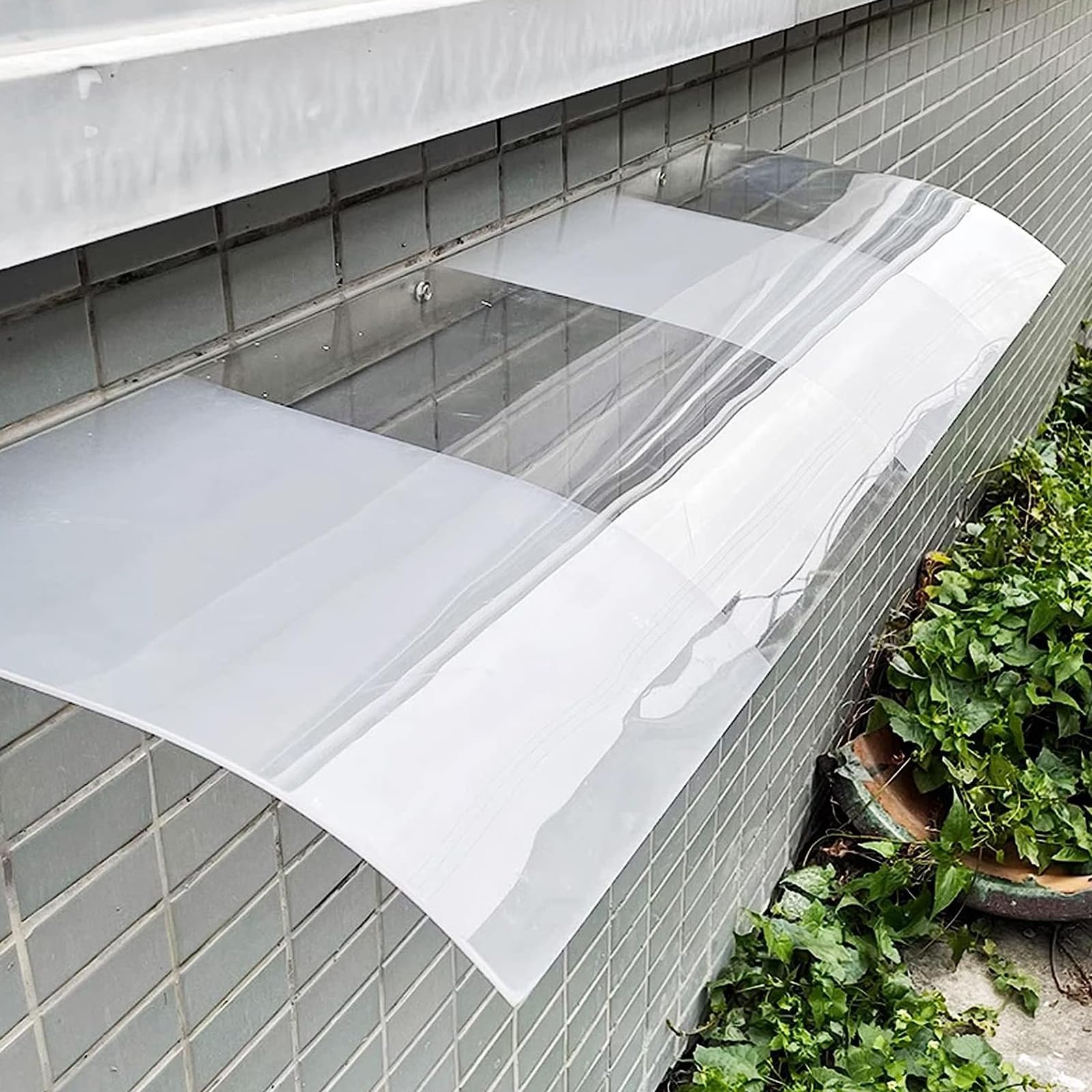Auvent de porte pour terrasse et jardin abri extérieur en polycarbonate de 40x140 cm
