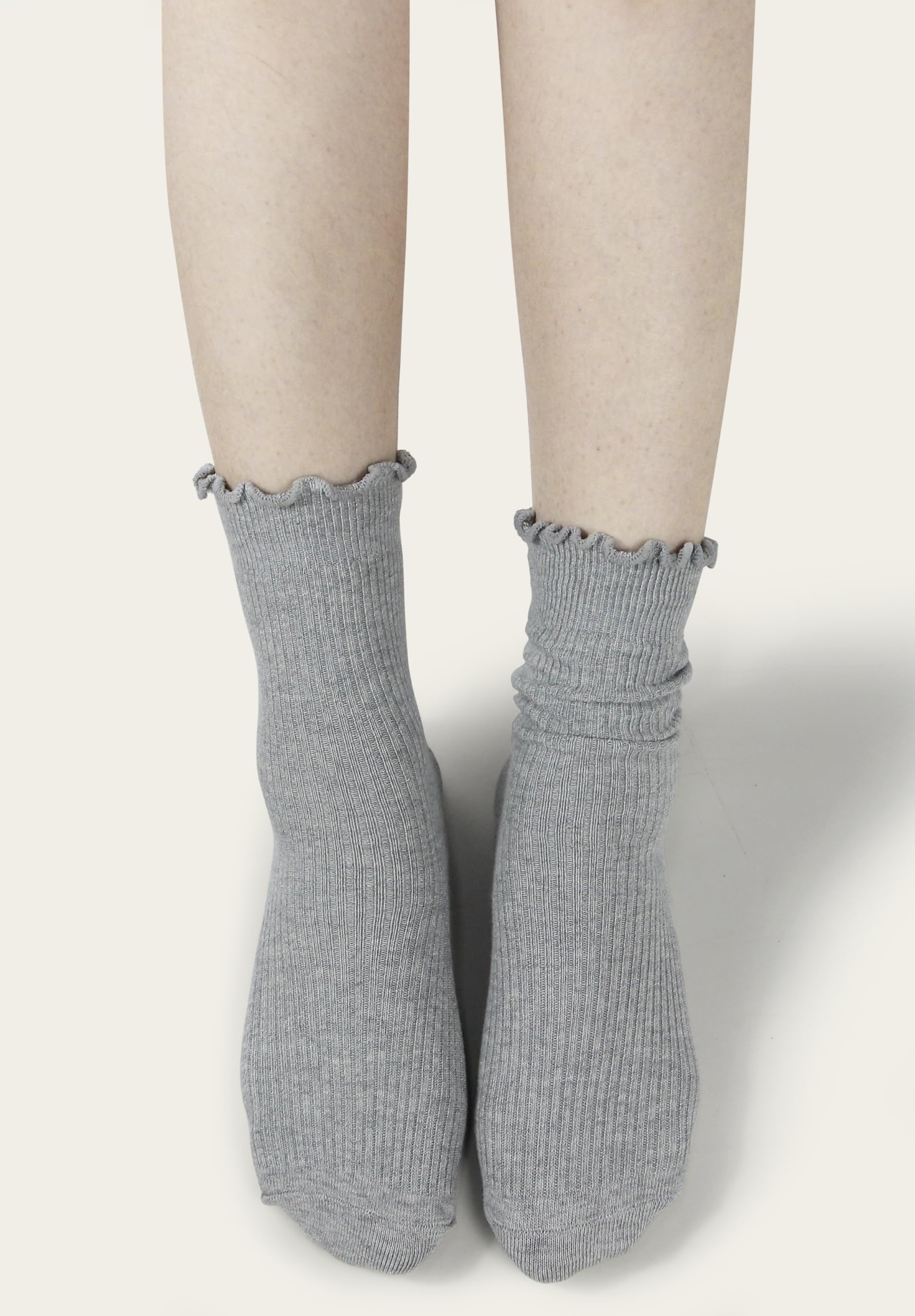 BomKinta Ruffle Socks Women - Turn-Cuff Frilly Sock - Lightweight Cotton Socks