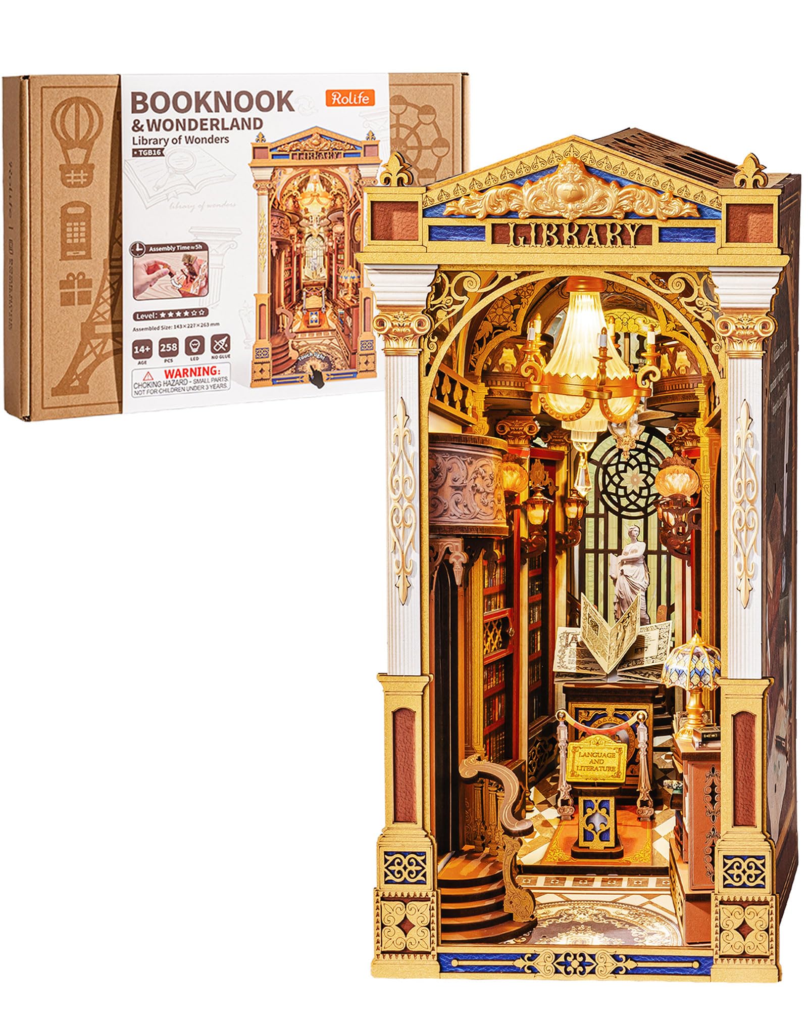 Amazon.com: Rolife Book Nook Kit Snap-Fit 3D Wooden Puzzles DIY