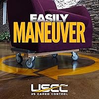 Vista 6 de US Cargo Control Carro de muebles resistente con tapas de goma de 18 x 32 pulgadas, capacidad de 1,000 libras, carrito de 4 ruedas resistente