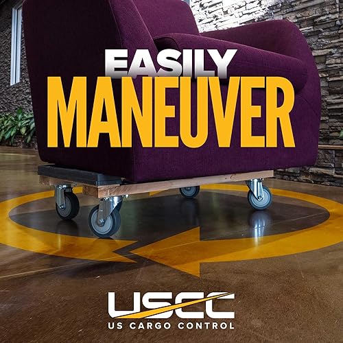 Miniatura 6 de US Cargo Control Carro de muebles resistente con tapas de goma de 18 x 32 pulgadas, capacidad de 1,000 libras, carrito de 4 ruedas resistente para