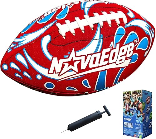 Hydro Water Football - 10.4-Inch Neoprene Pool Football for All Ages for Water Play in Pool, Lake & Beach Secure-Grip with Real Laces Includes