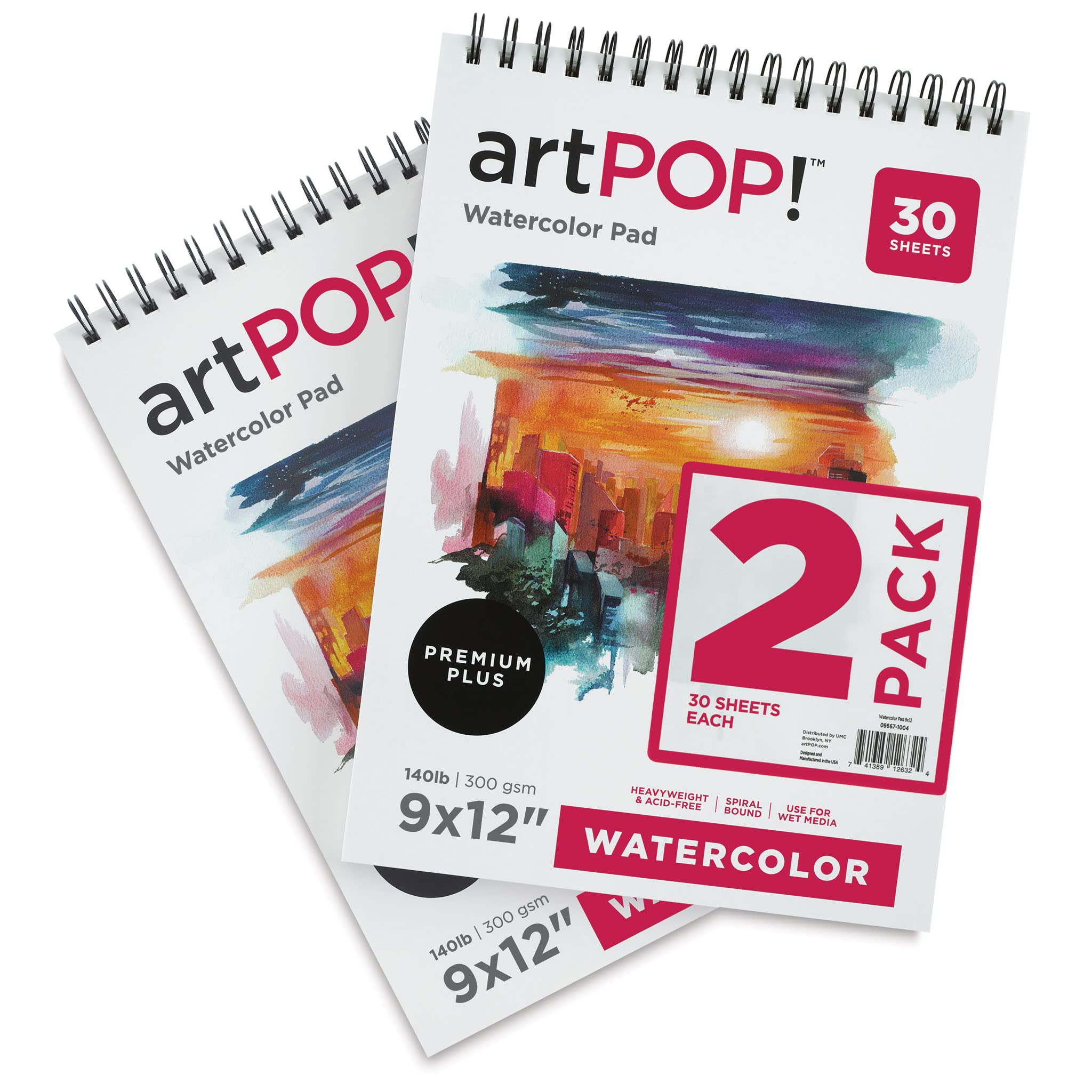 artPOP! Watercolor Paper Pads, 2-Pack, 9