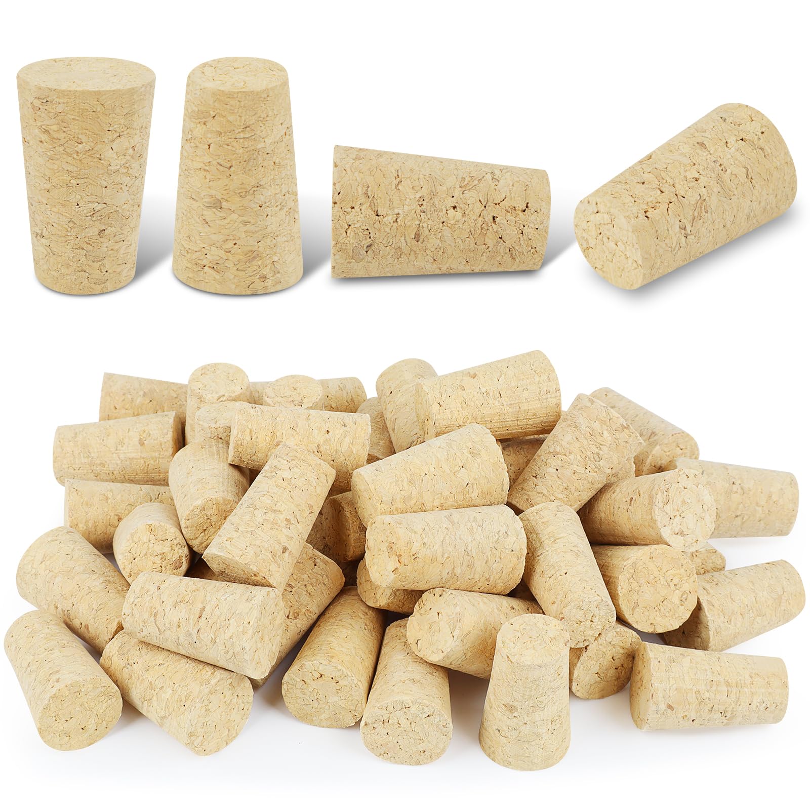 50 unidades de corcho para manualidades, botellas de vino, tapones de corcho, botellas de cristal, botellas de vino, corchos de madera, tapón de corcho, adecuado para botellas de vino, botellas de