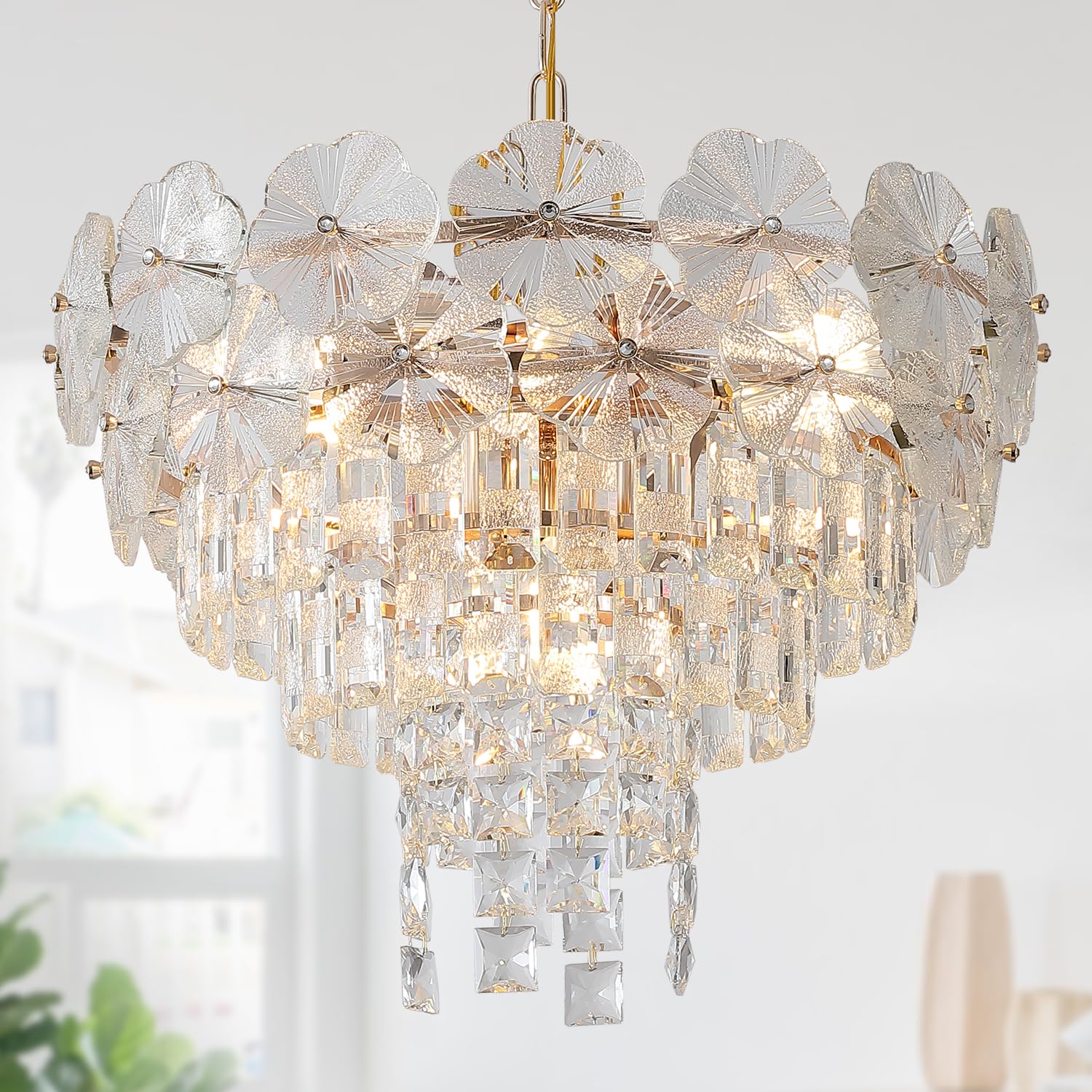 Fashtop Modern Flower Crystal Chandelier 20