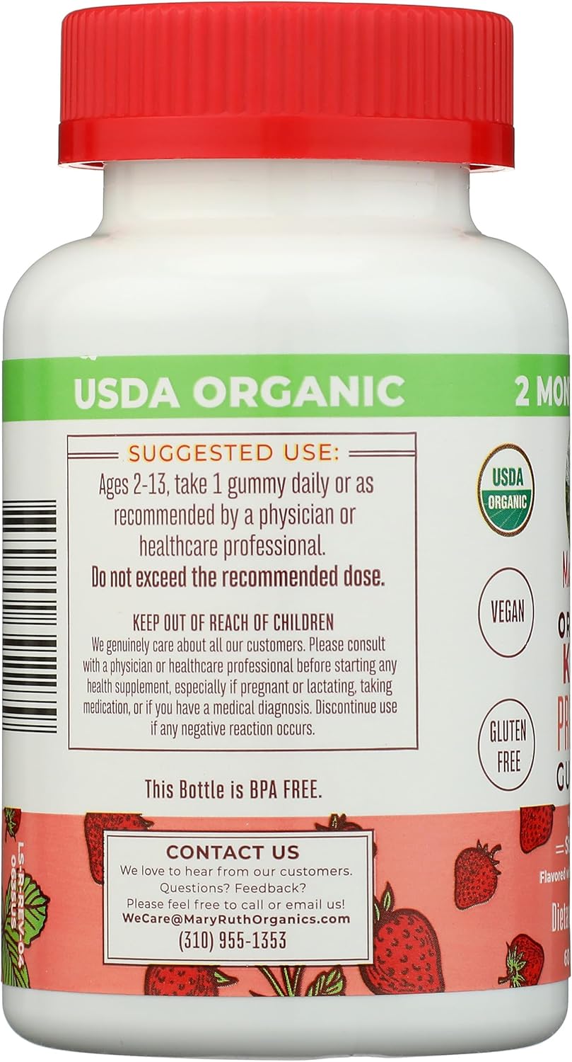 Mary Ruth's Organic Kids Strawberry Probiotic Gummies, 60 CT