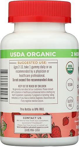 Miniatura 5 de Mary Ruth's - Gomitas probióticas orgánicas de fresa para niños, 60 unidades