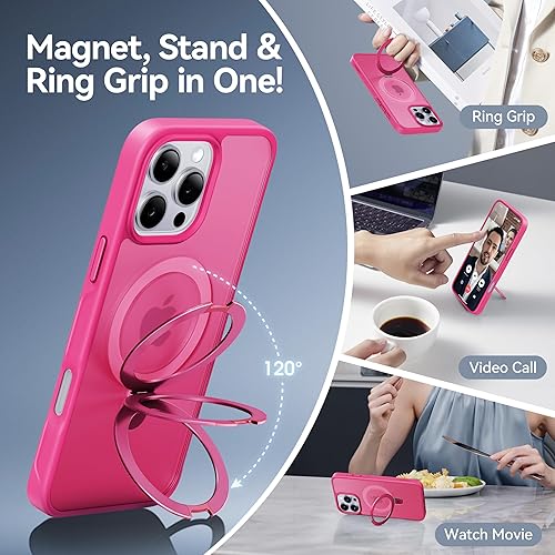 Miniatura 10 de CASEKOO Funda con anillo magnético oficial original para iPhone 15 Pro Max protección militar contra caídas compatible con MagSafe Funda delgada