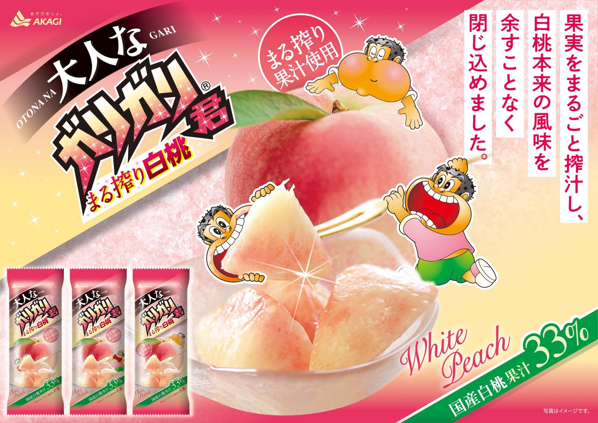Amazon.co.jp: 赤城乳業 大人なガリガリ君まる搾り白桃100ml×24袋