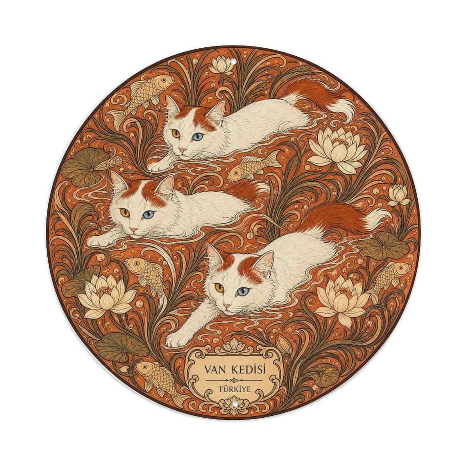 Folk Van Cat Turkish Pet Terracotta Orange Metal Tin Sign