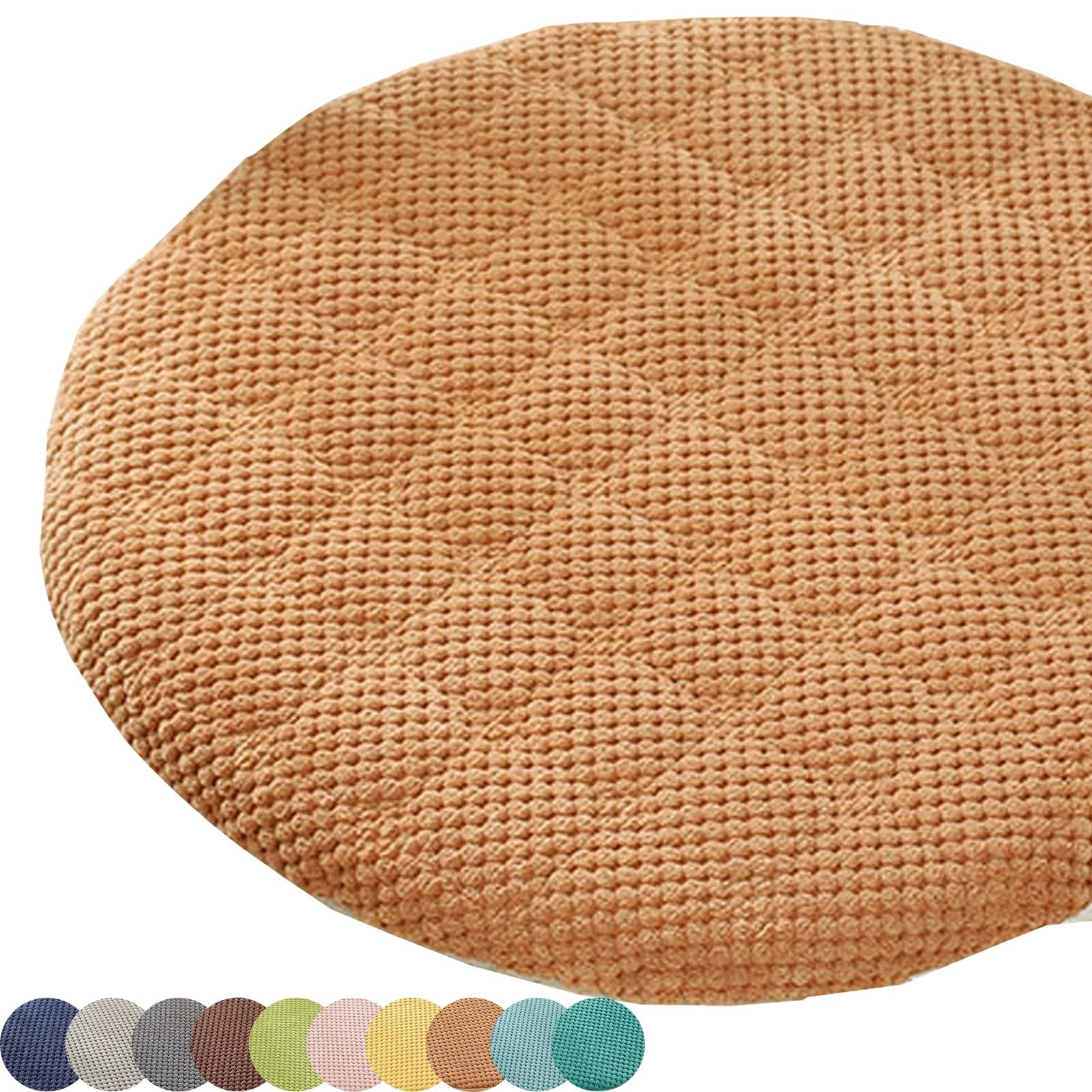 MCNDSI Round Chair Cushions 12/14/16 Inch Chair Pad for Kitchen Dining Anti-Slip Round Stool Pad Comfortable Seat Cushion with Removable Cover for Home Office Coffee(Style1,14inch/35cm)