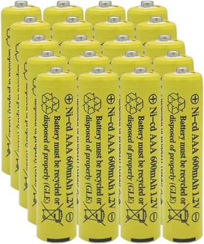 NiCd AAA 1.2V 600mAh Triple A Baterías Recargables para Luz Solar Lámpara Solar Jardín Luz (20 PCS)