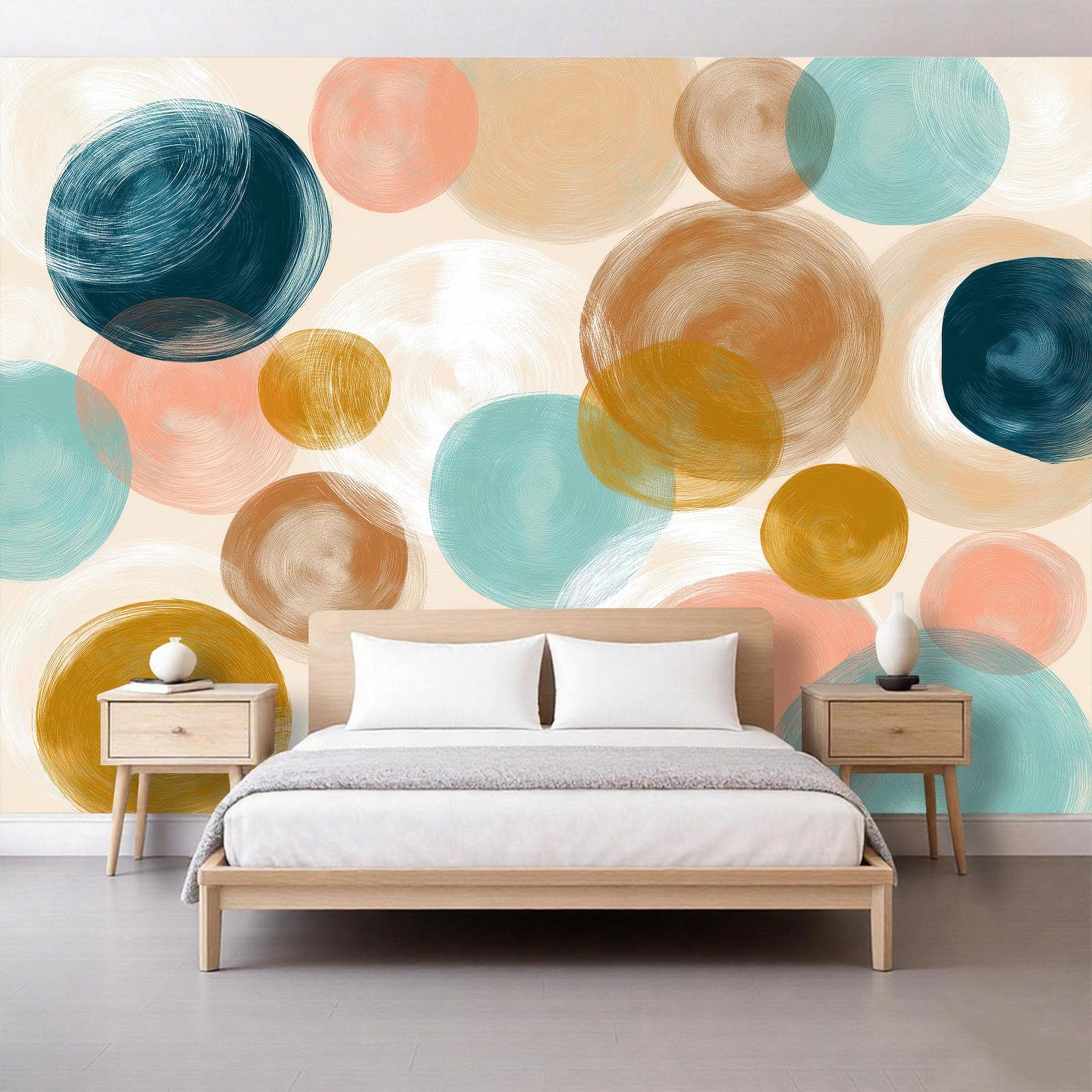 Fototapeta z włókniny, ręcznie rysowana, geometryczny wzór koła, 350 x 256 cm, tapeta ścienna, fototapeta do salonu, sypialni, tapeta na flizelinie, tapeta ścienna, efekt 3D, kolor