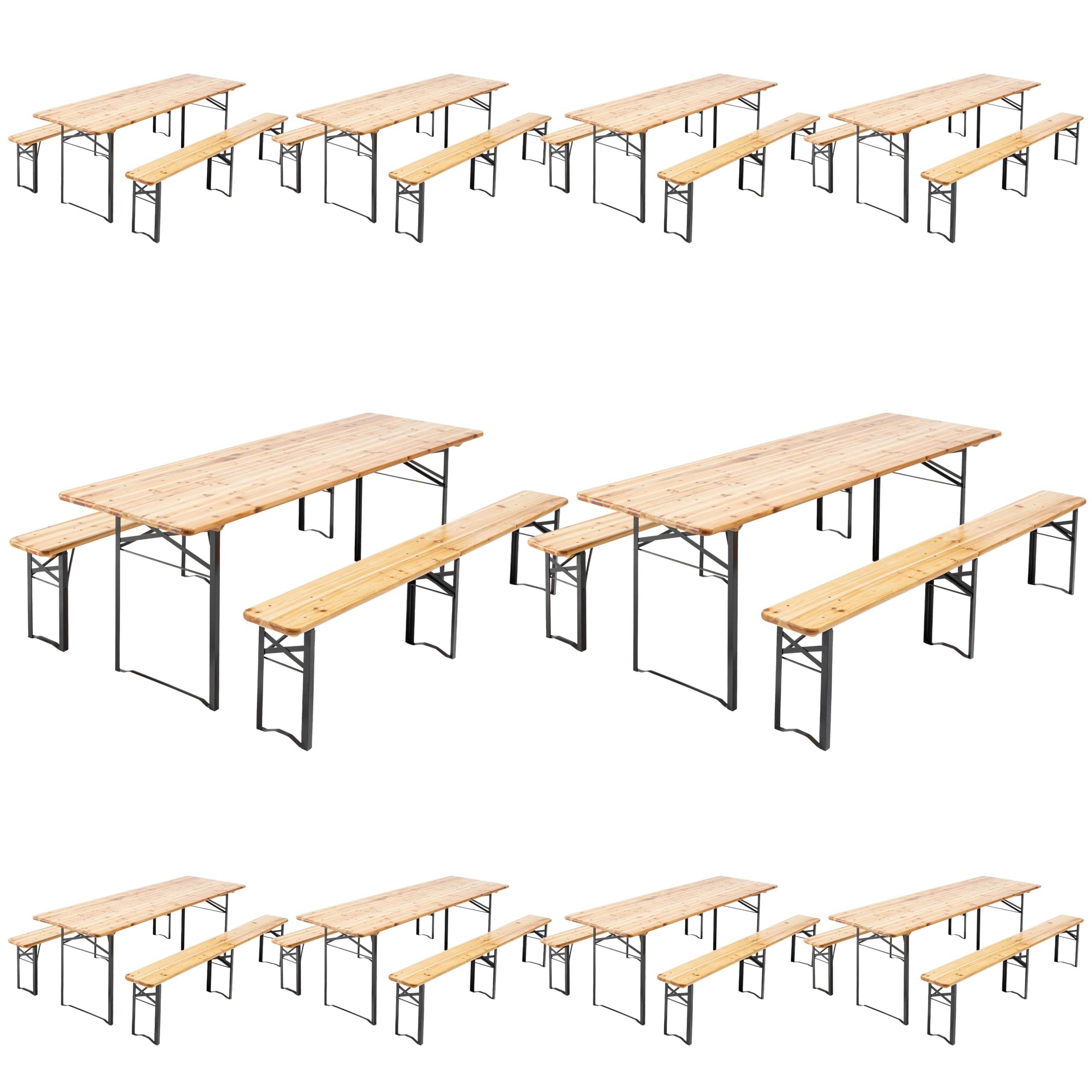 Set Brasserie table et banc 220 cm - Lot de 10