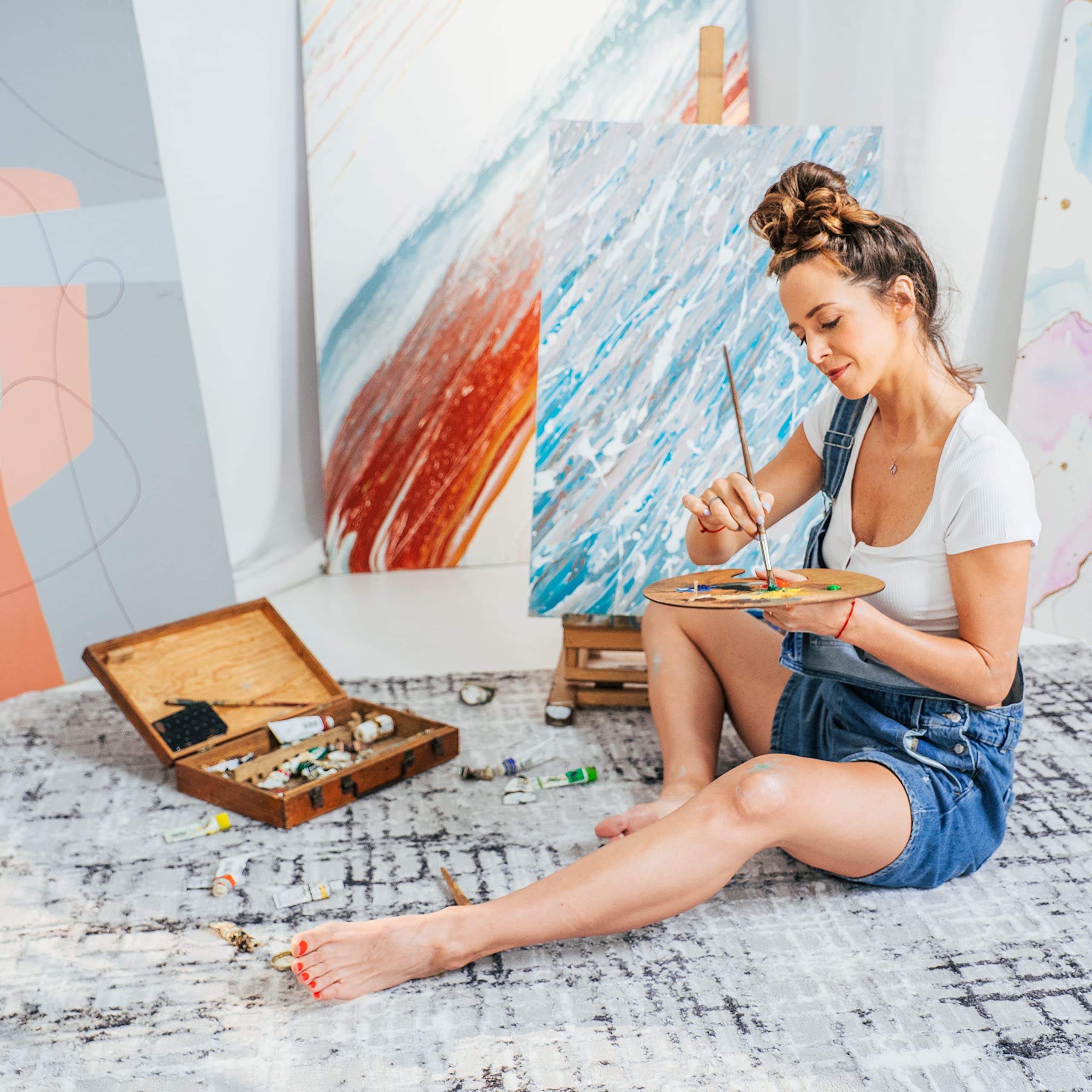 Tapiso Niebo nowoczesny dywan salon sypialnia abstrakcyjne wyblakłe linie jasnoszary trwały dywan rozmiar - 120 x 170 cm (9 stóp 11 x 5 stóp 7)