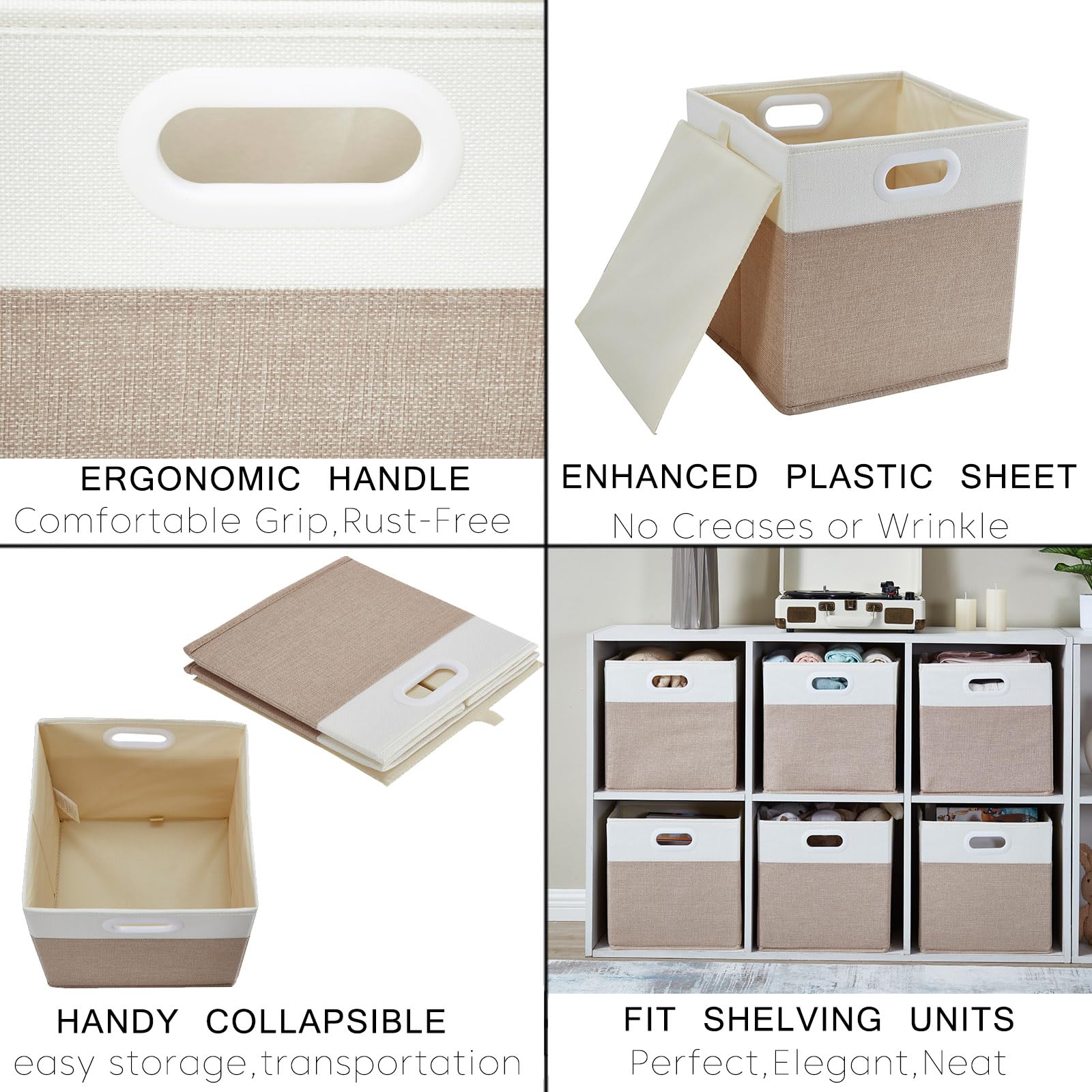 Mangata Cube Storage Boxes 30x30x30 cm, Fabric Storage Cube Baskets for Clothes Bins Baskets - Image 4