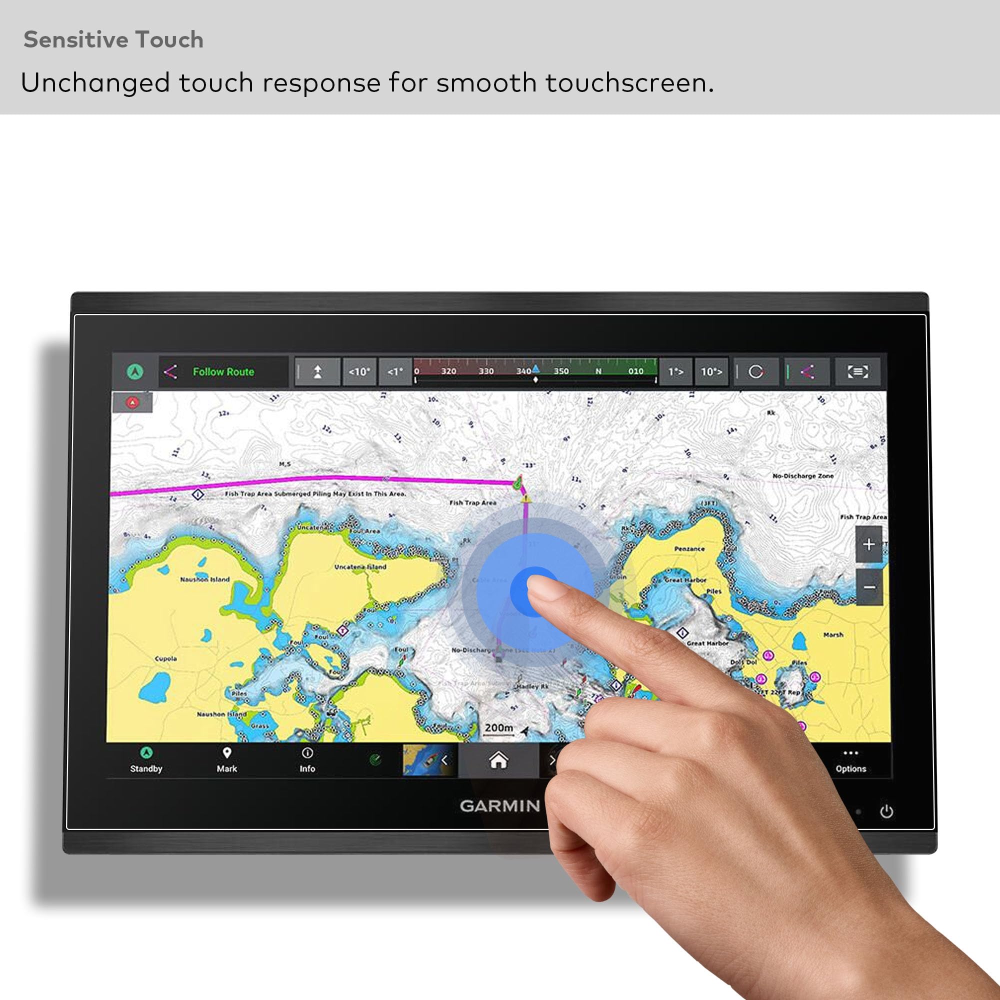 Folia ochronna ze szkła hartowanego do Garmin GPSMAP 9022/9222 Marine-Chartplotter 22-calowy ekran dotykowy 4K 9H ochrona przed zarysowaniami (HD Clear)