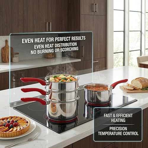 Miniatura 9 de Culinary Edge Juego de caldera doble antiadherente de acero inoxidable de 4 piezas