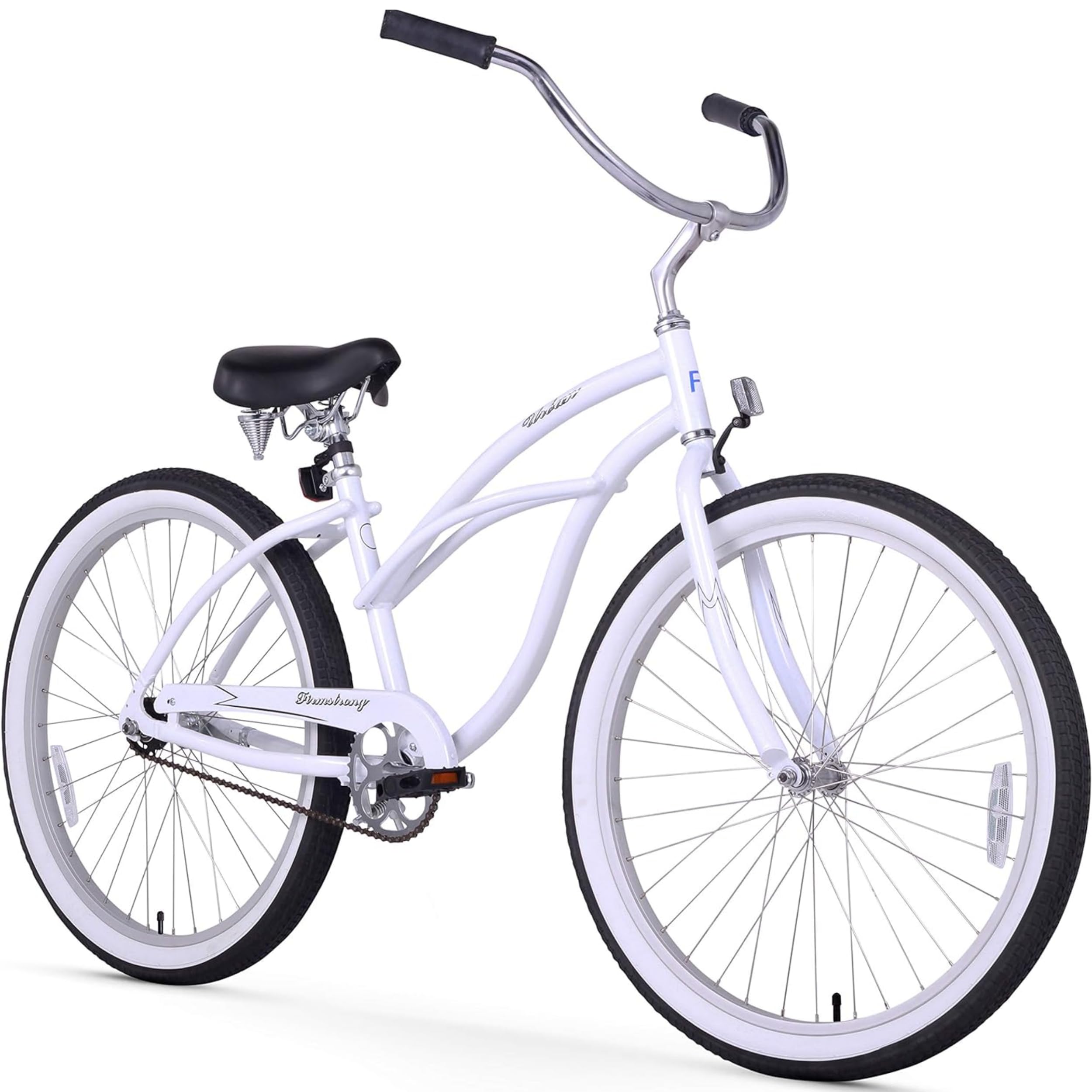 Firmstrong Urban Lady Alloy Single Speed Beach Cruiser Bicycle, 26-Inch, White