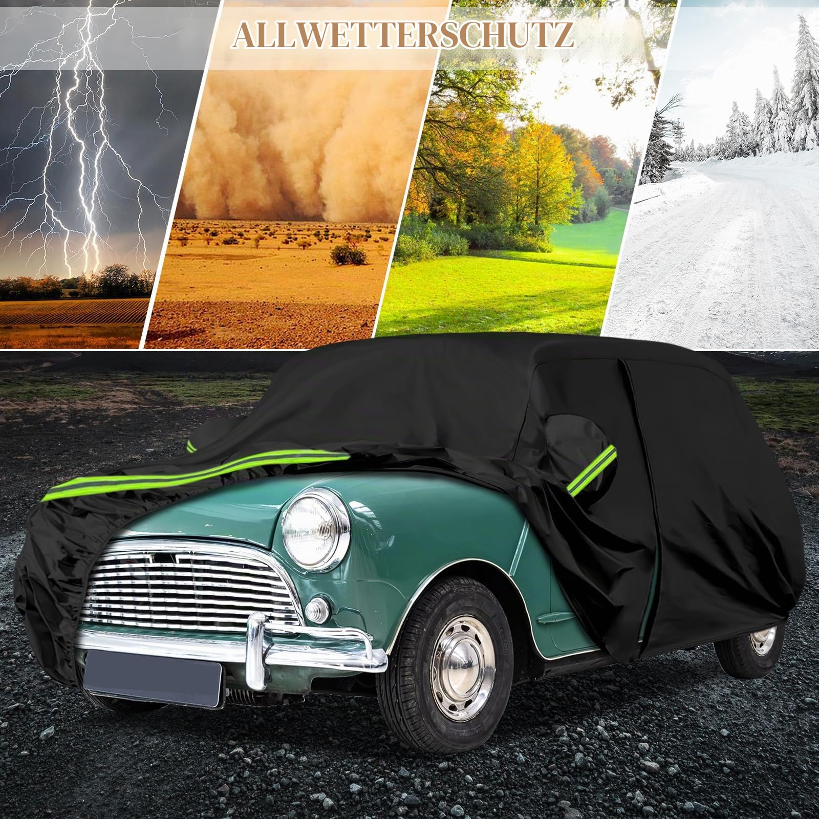Autoabdeckung Passend für Austin Mini 1959-2000, Schwarz Vollgarage