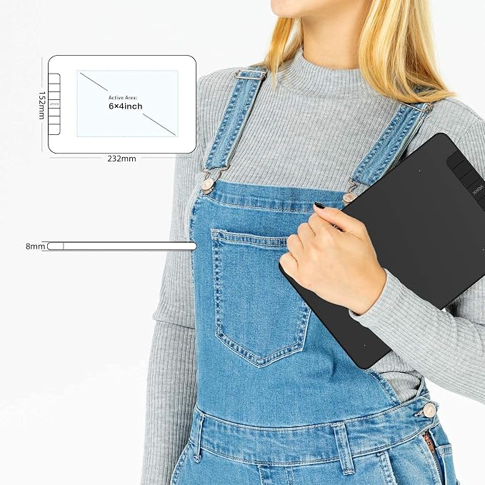 Tableta gráfica VEIKK VK640 con lápiz sin batería miniatura 7