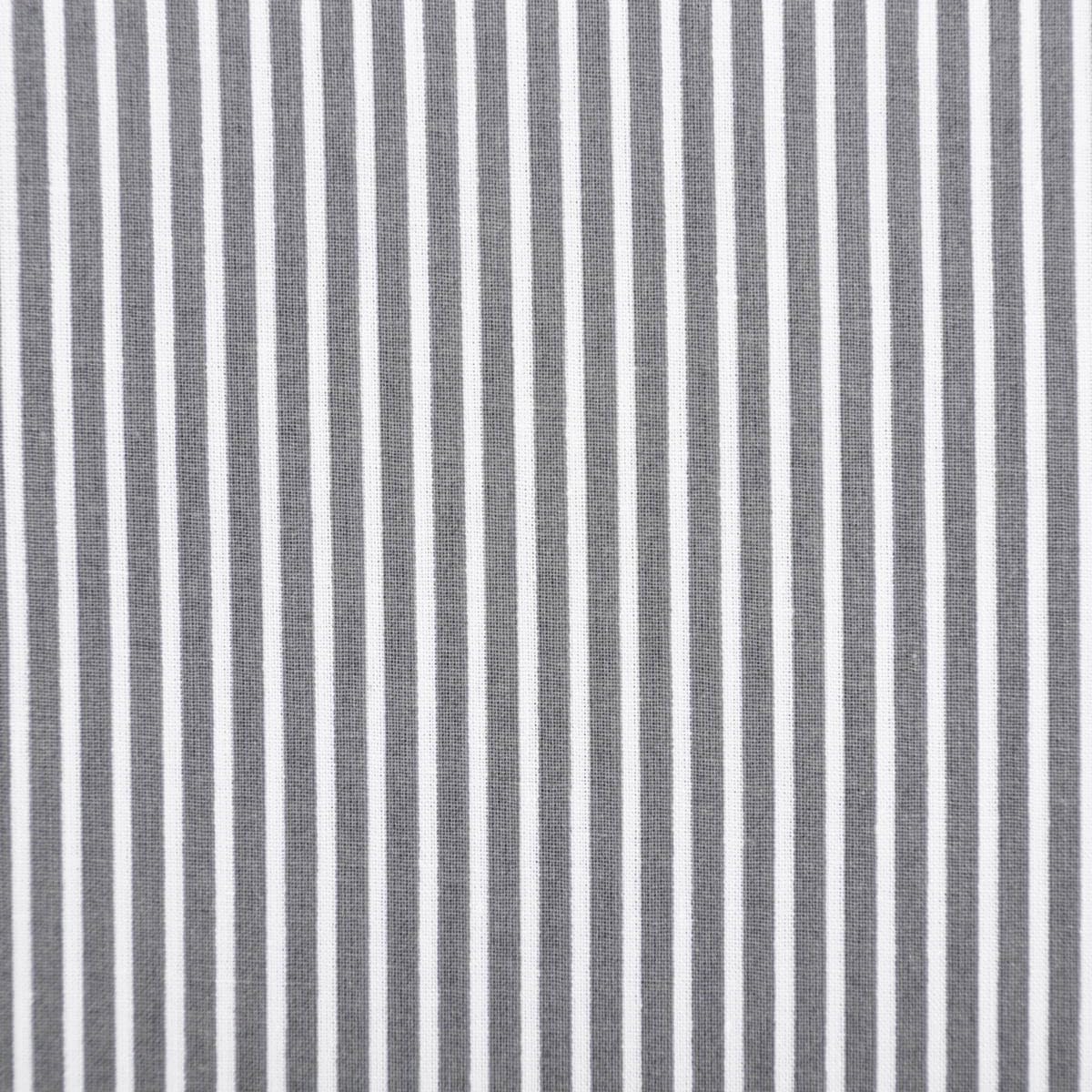 Cotton Fabric Poplin Stripes Grey White 1.50 m Width Sold by the Metre Ideal for Clothes, Sweaters and Blankets (150 cm Width)