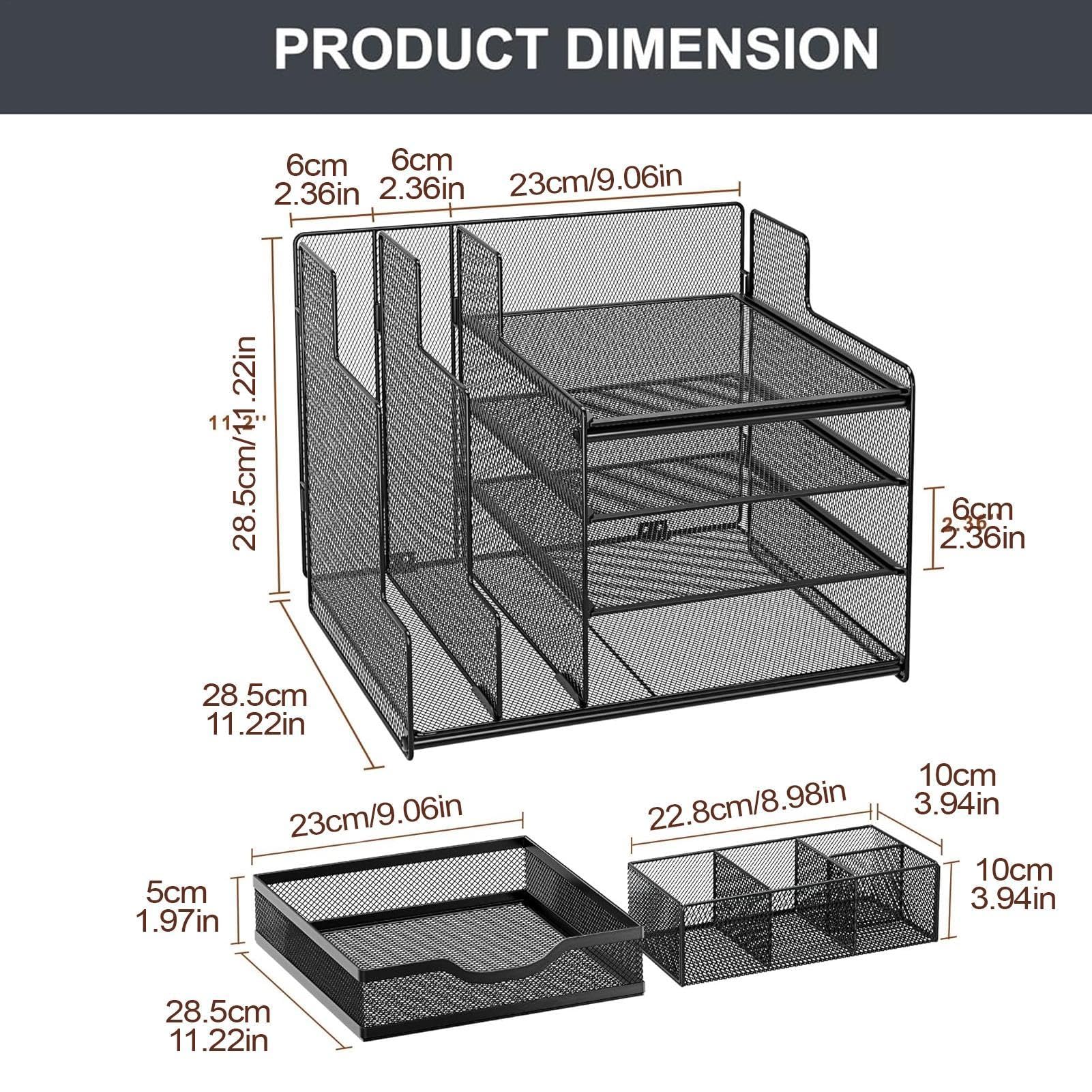 Desktop Metal Iron Mesh Layer Cassetti Rack, Organizzatori Desk e Accessori, Organizzatore Ufficio Mesh Metal 4 Organizzazione Scrivania Con Portapenne Per Cucina | Archiviazione di archiviazione di grandi dimensi