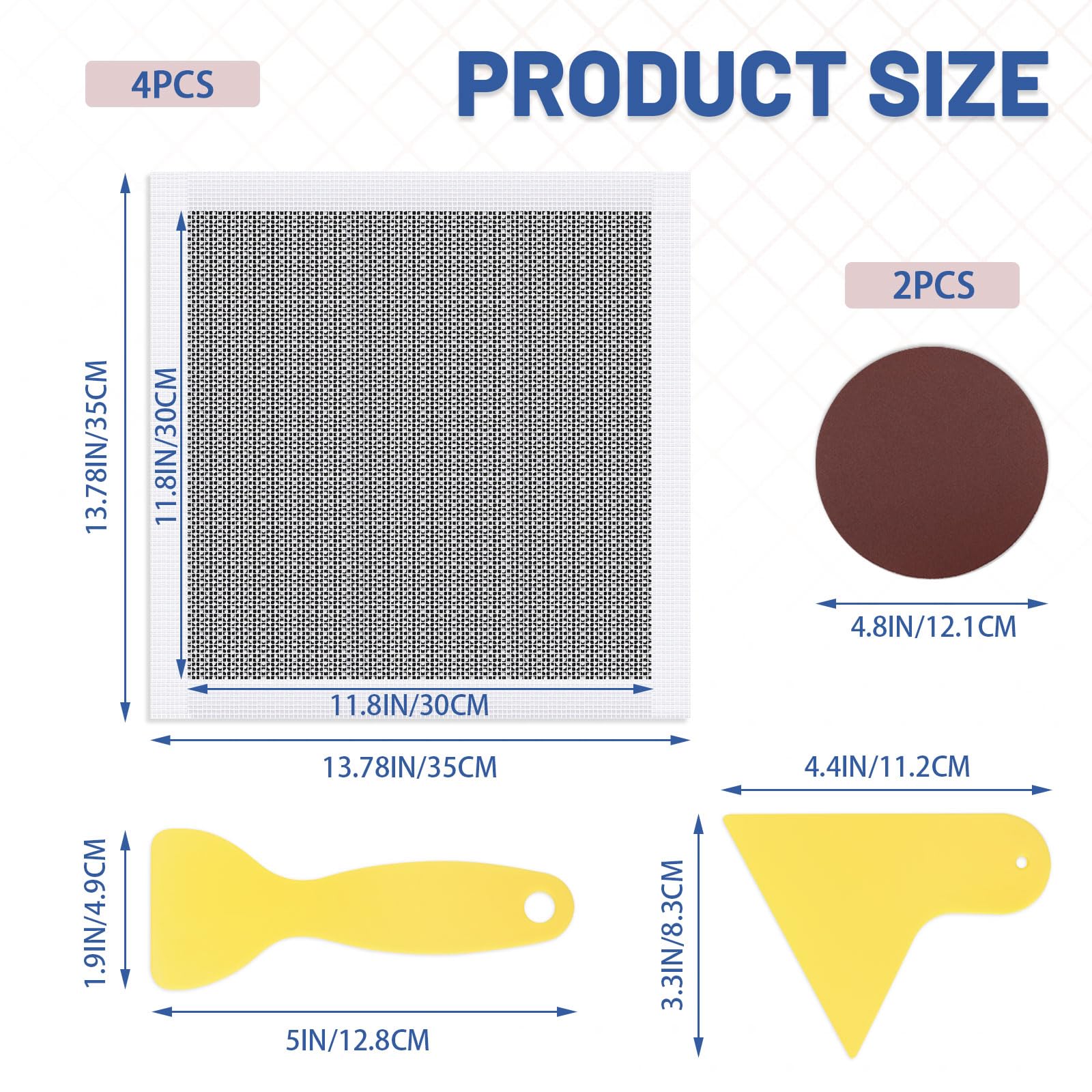 Lot de 4 kits de réparation autocollants pour cloison sèche - 30 x 30 cm - Pour grands trous - En fibre de verre - Feuille d'aluminium - Pour réparation murale et plafond - Avec 2 papiers de