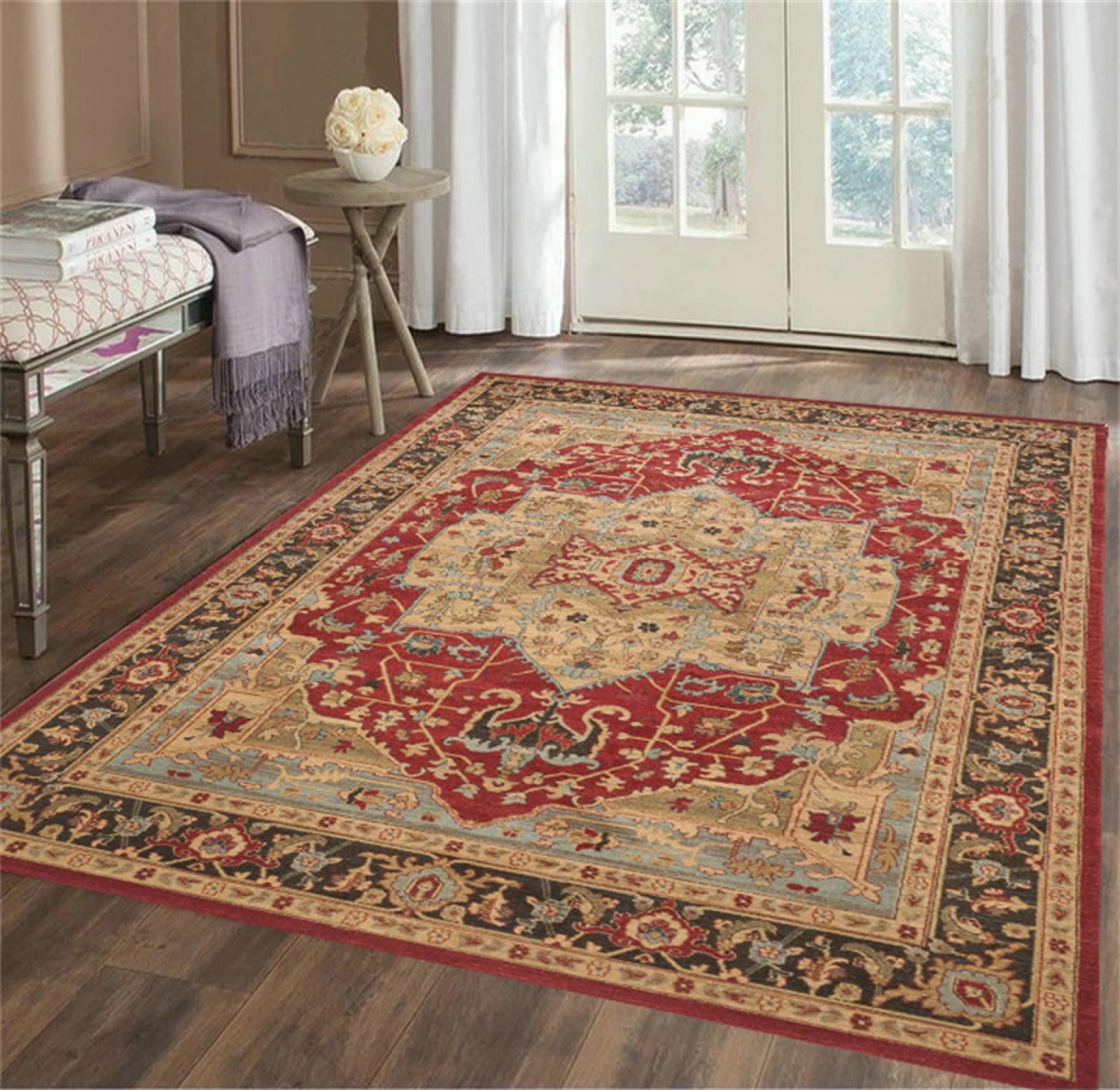 Tapis design moquette intérieure douce rouge antique 50x80