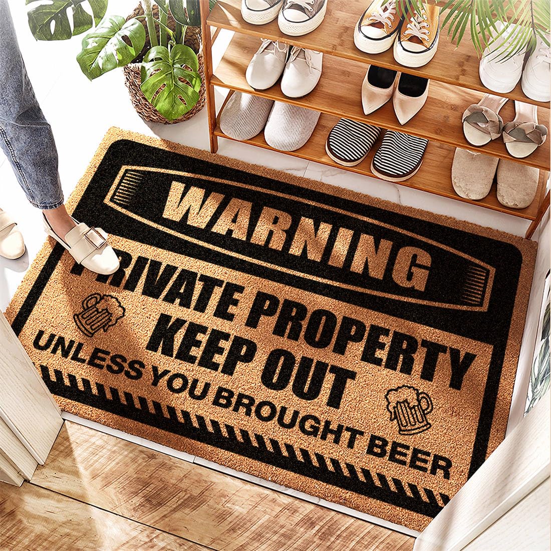 Paillasson extérieur coco Welcome humour tapis de sol antidérapant