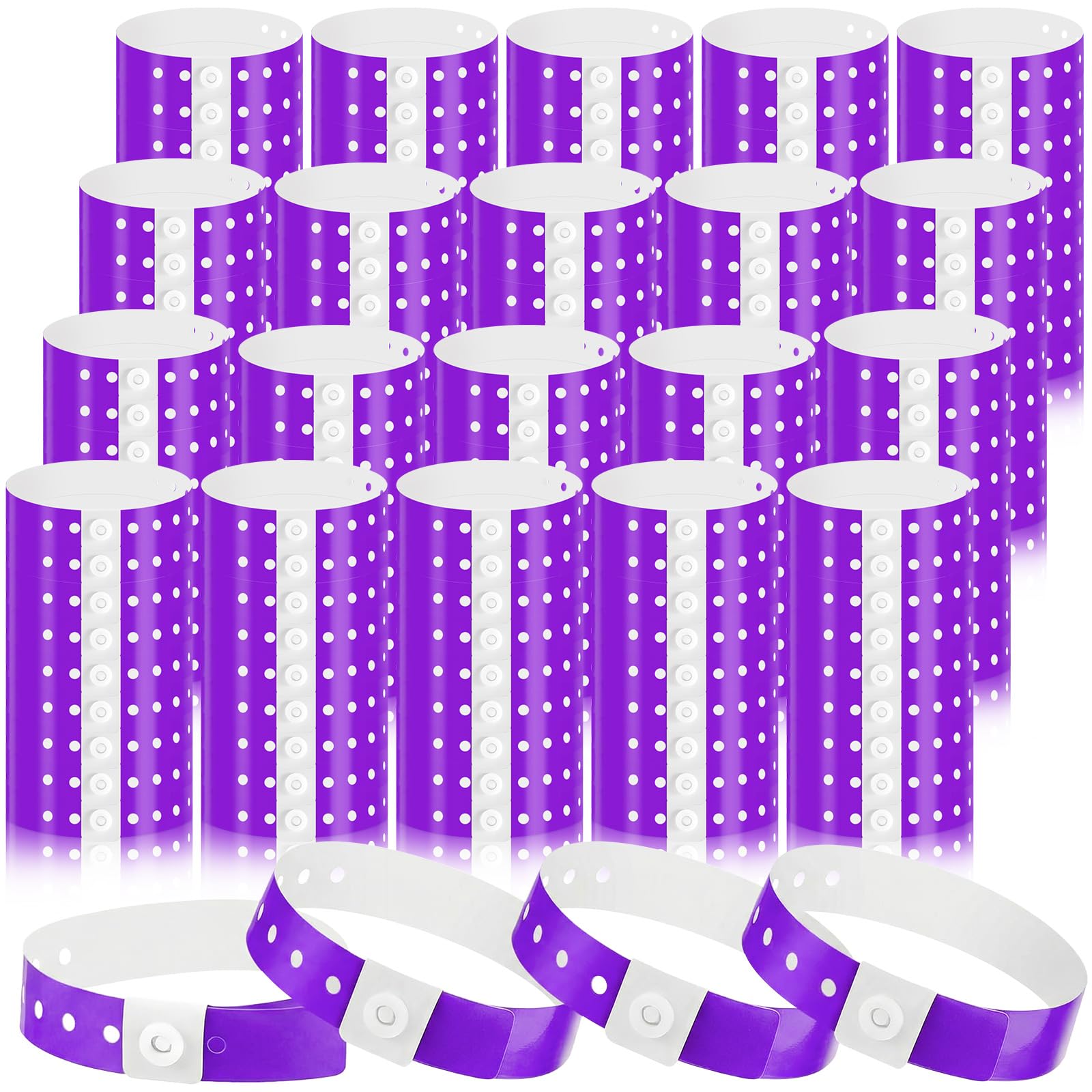 Henoyso 1000 Pcs Plastic Wristbands for Events Vinyl,Purple