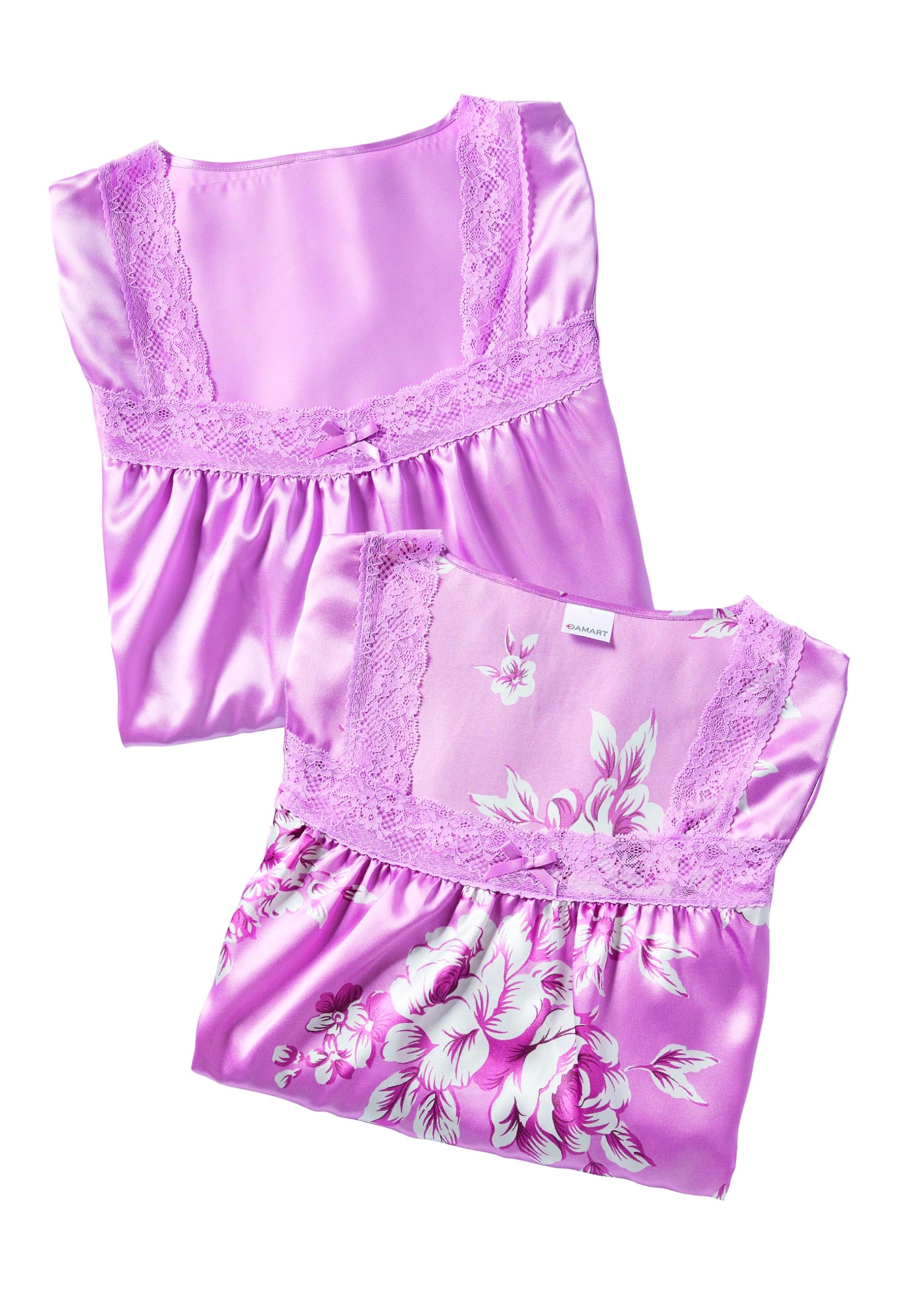 Damart - Pack of 2 Satin Nightdresses, Pink Pack, 22/24