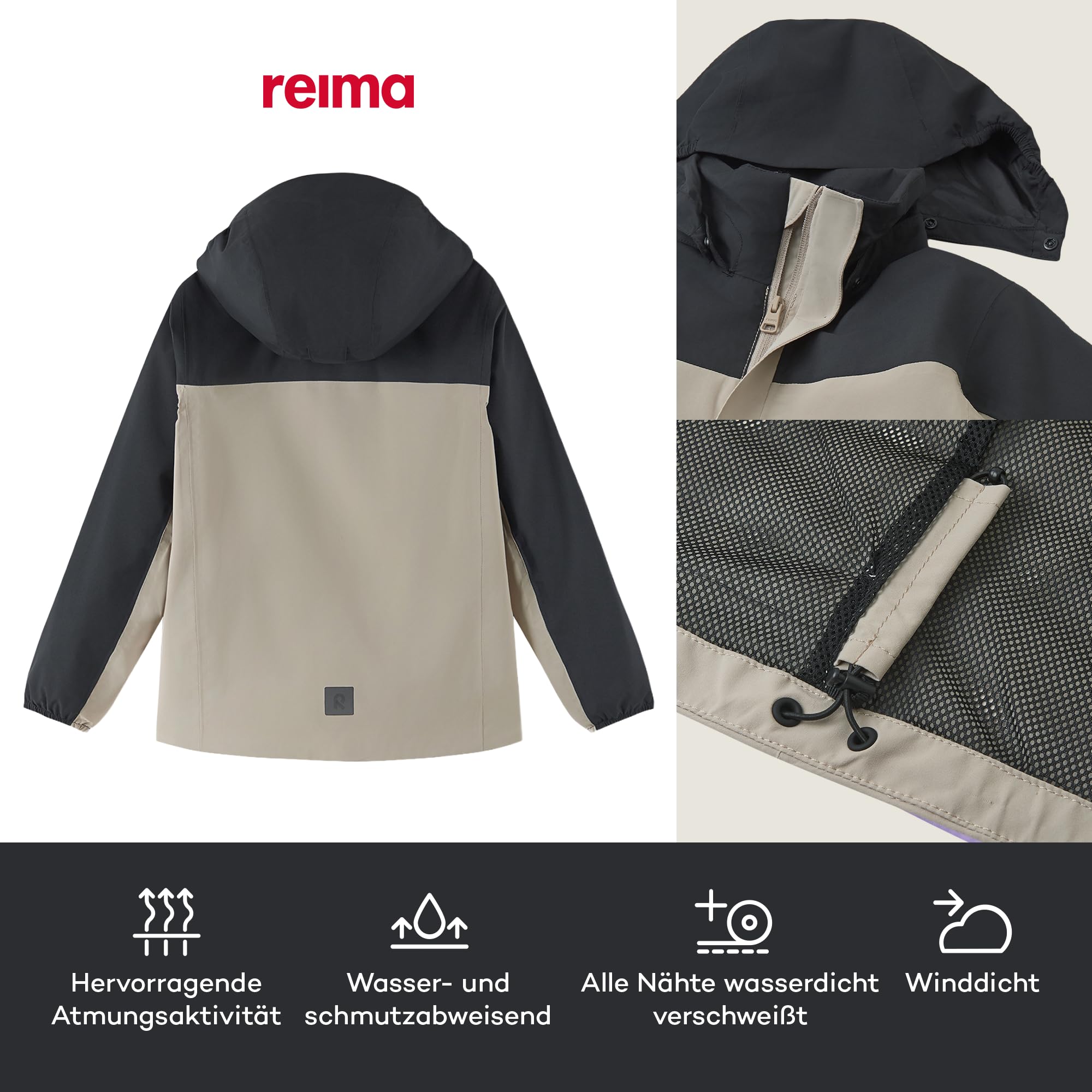 Reima - ReimaTec Salmi wasserdichte Regenjacke für Kinder - Leichte Übergangsjacke für Jungen und Mädchen mit 10.000 mm Schutz, atmungsaktives, winddichtes Material