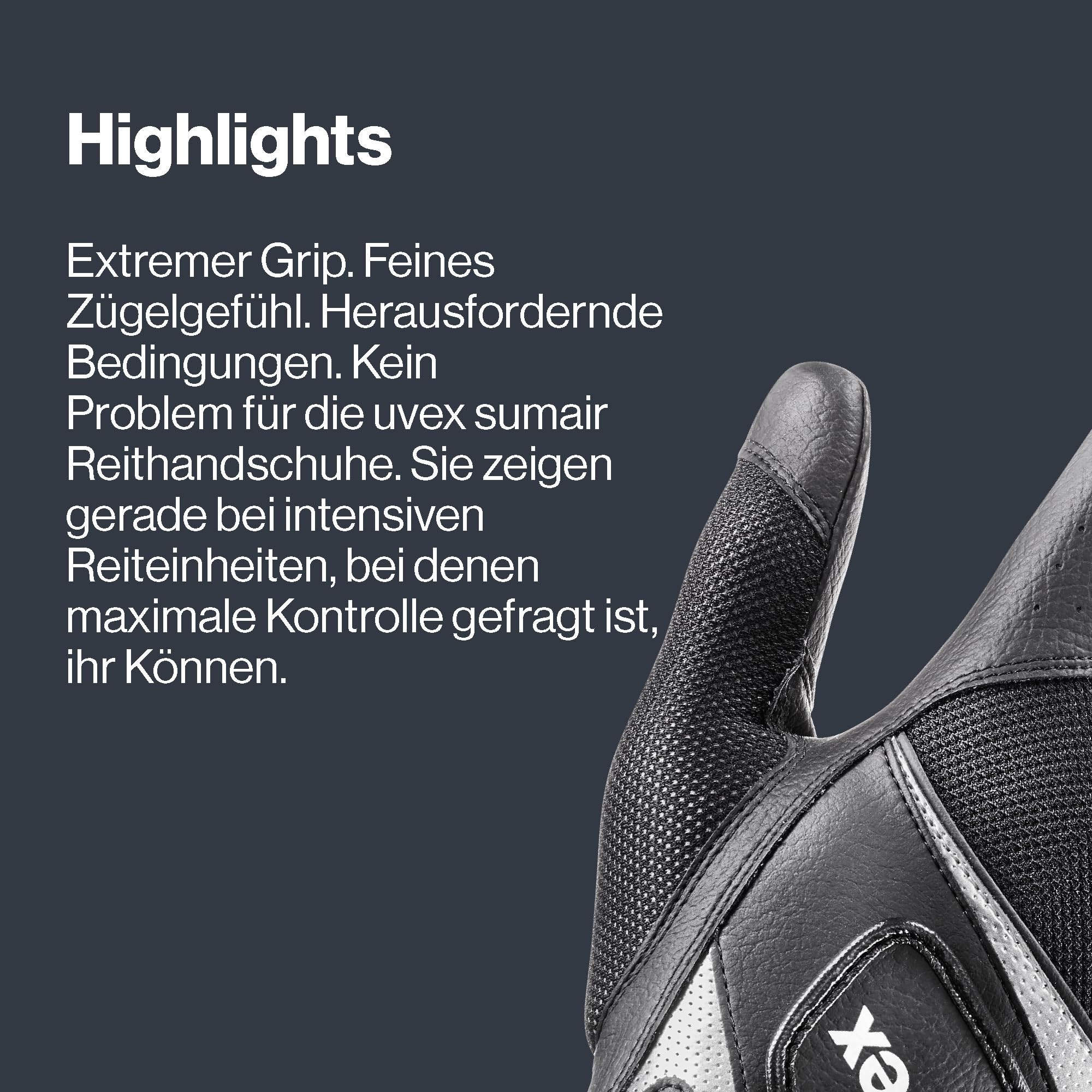 Uvex sumair - dehnbarer, optimal belüfteter Reithandschuh für Damen und Herren - exzellenter Grip & strapazierfähig - touchscreenfähig