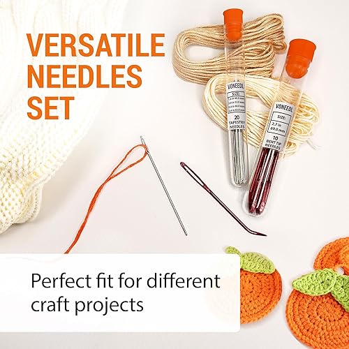 Miniatura 4 de Juego de 30 agujas de hilo  Incluye 10 agujas de tapiz de punta doblada y 20 agujas de bordado romas con ojo grande  Ideal para manualidades, punto